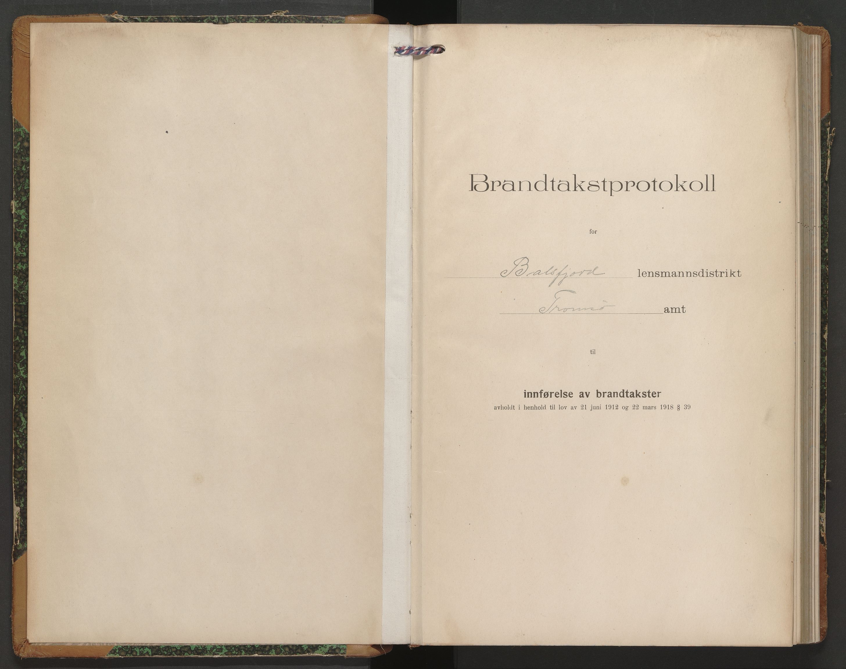Lensmannen i Balsfjord, AV/SATØ-S-0085/Hf/Hfb/L0182: Branntakstprotokoller 1873-1969. Med register, 1922-1923