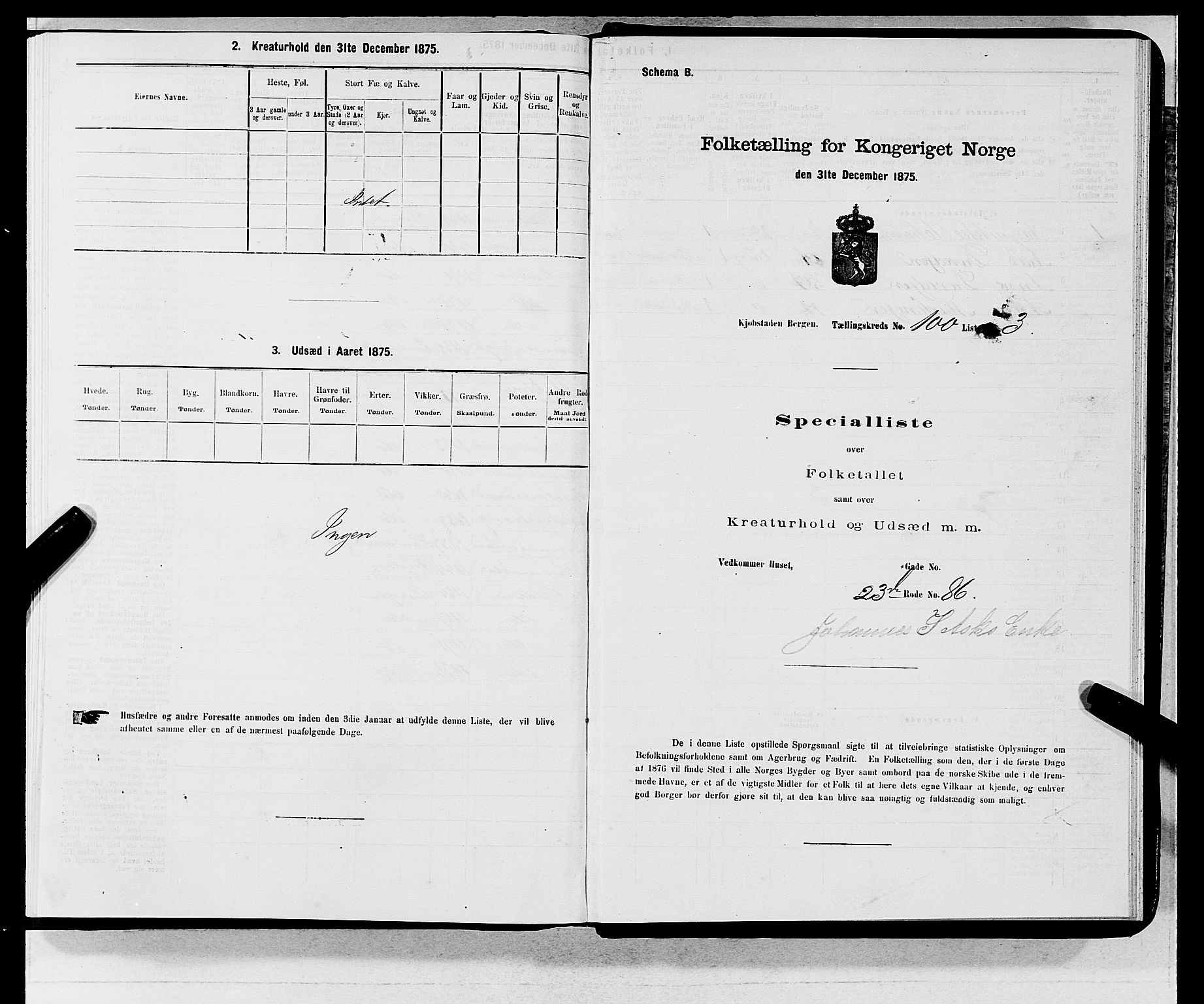 SAB, 1875 census for 1301 Bergen, 1875, p. 5399