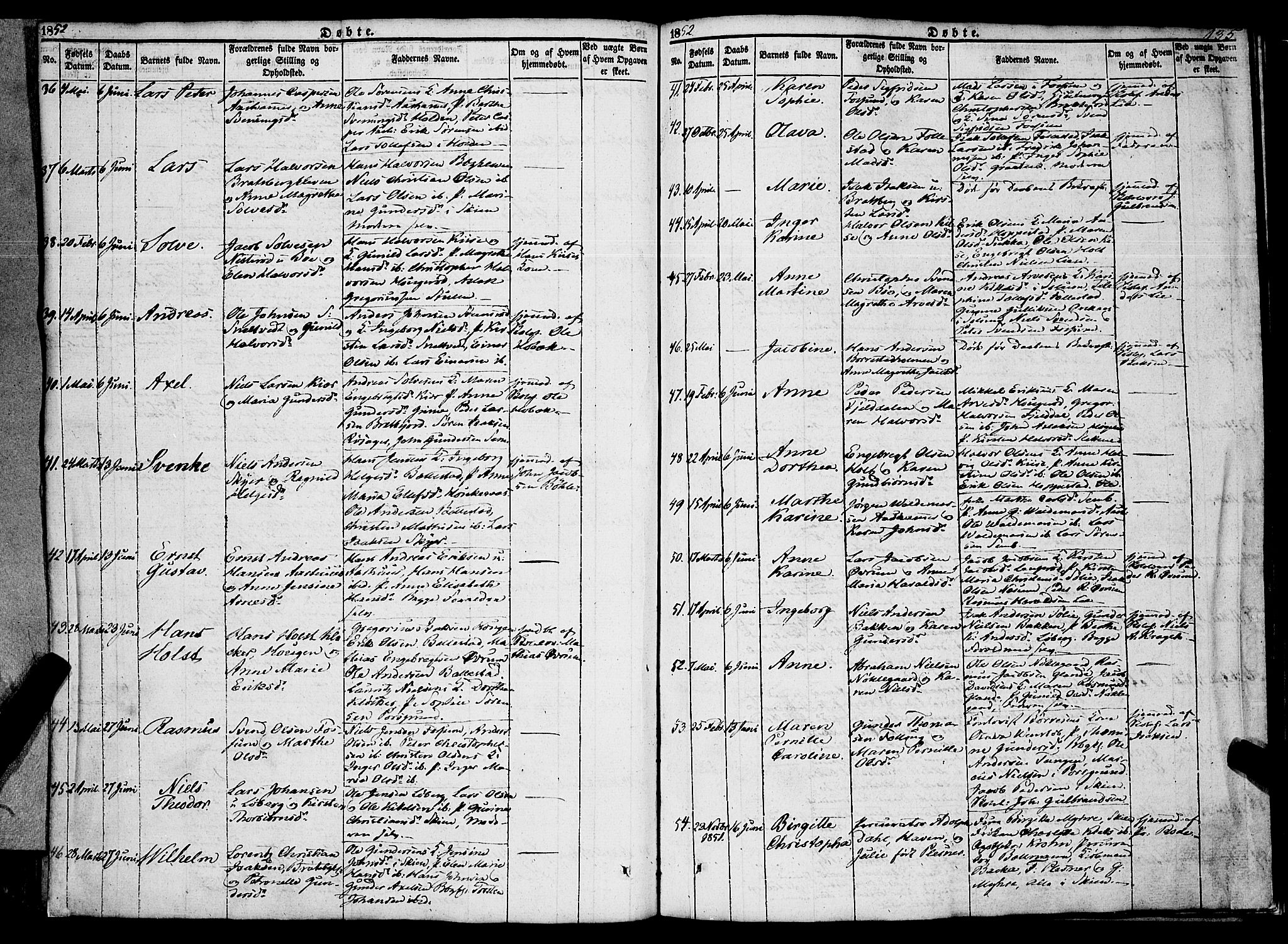 Gjerpen kirkebøker, SAKO/A-265/F/Fa/L0007a: Parish register (official) no. I 7A, 1834-1857, p. 135