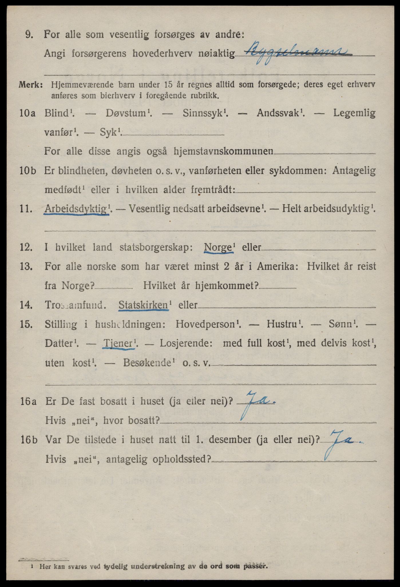 SAT, 1920 census for Vestnes, 1920, p. 3876