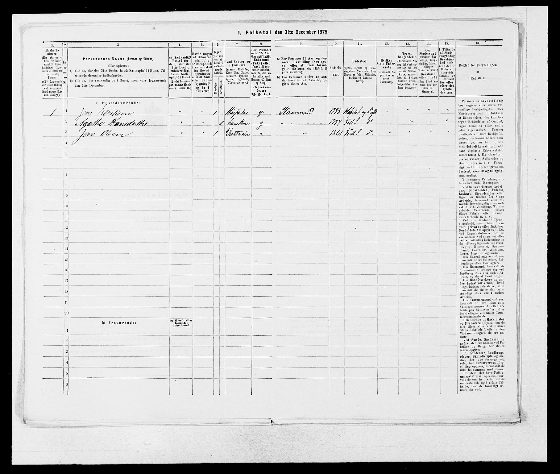 SAB, 1875 census for 1425P Hafslo, 1875, p. 831