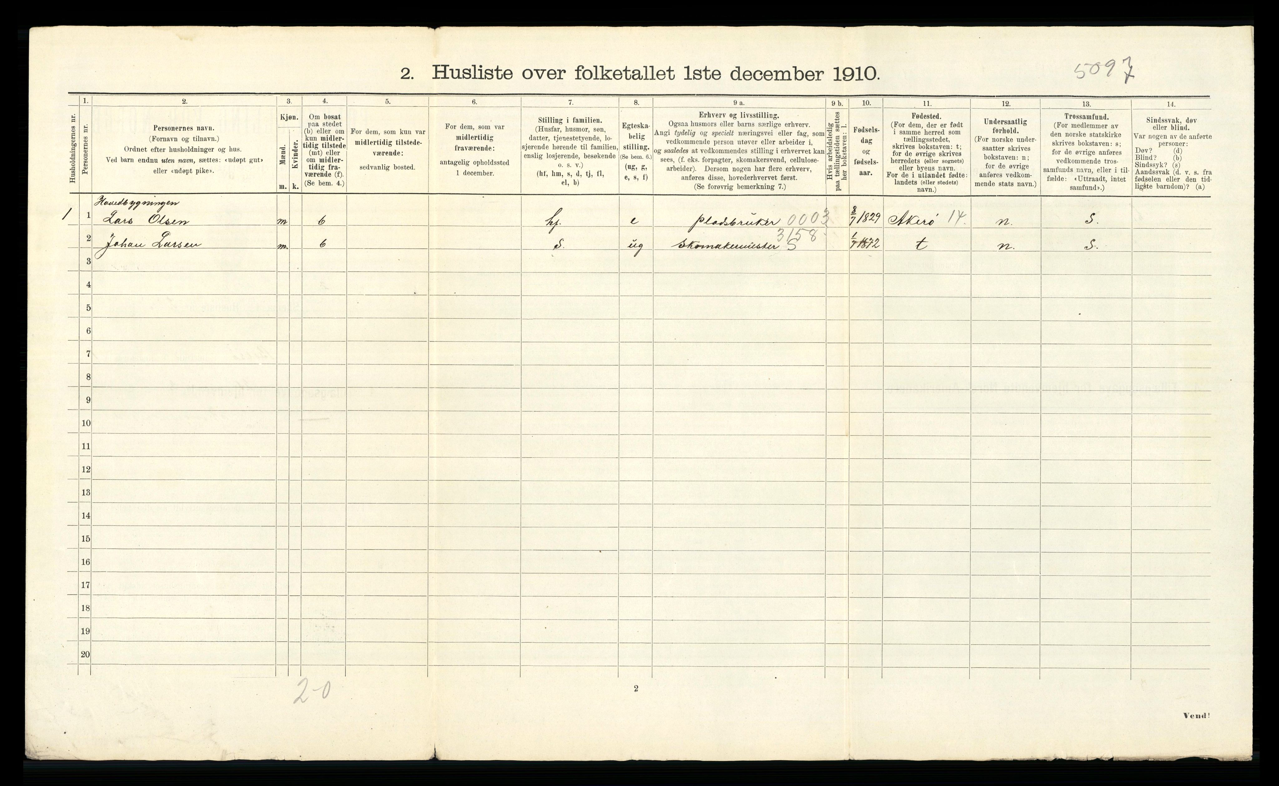 RA, 1910 census for Bolsøy, 1910, p. 50