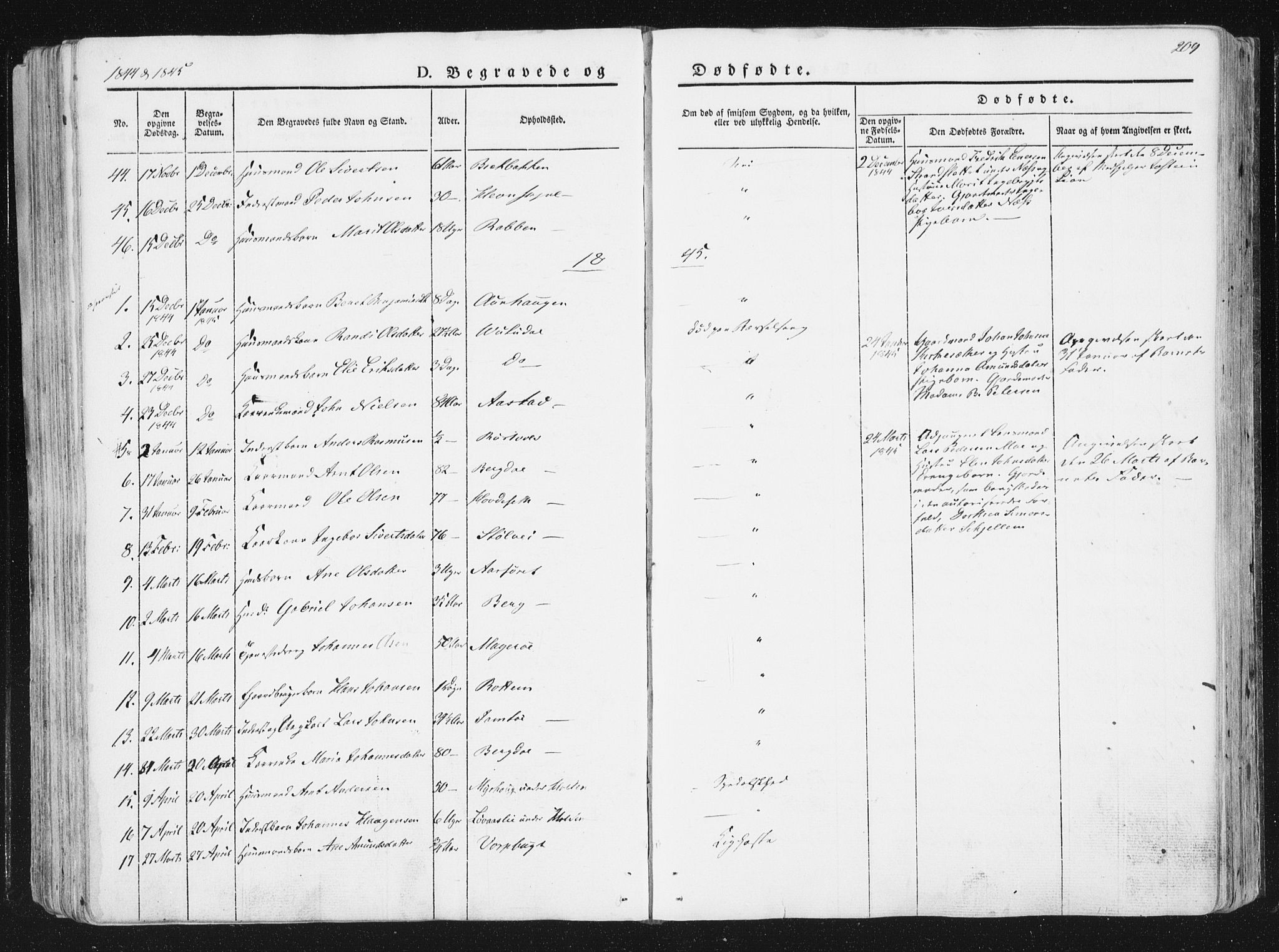 Ministerialprotokoller, klokkerbøker og fødselsregistre - Sør-Trøndelag, SAT/A-1456/630/L0493: Parish register (official) no. 630A06, 1841-1851, p. 209