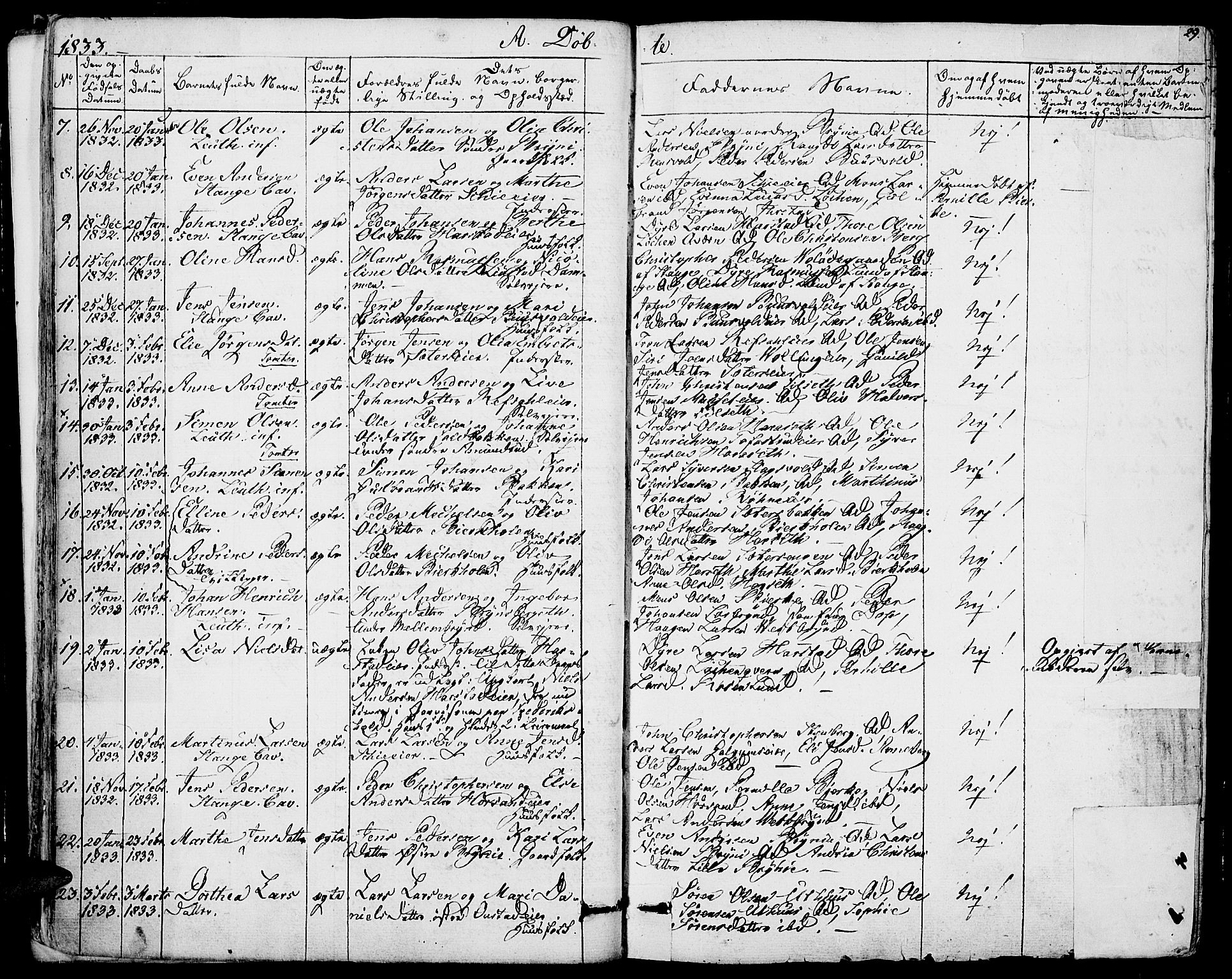 Romedal prestekontor, AV/SAH-PREST-004/K/L0003: Parish register (official) no. 3, 1829-1846, p. 29