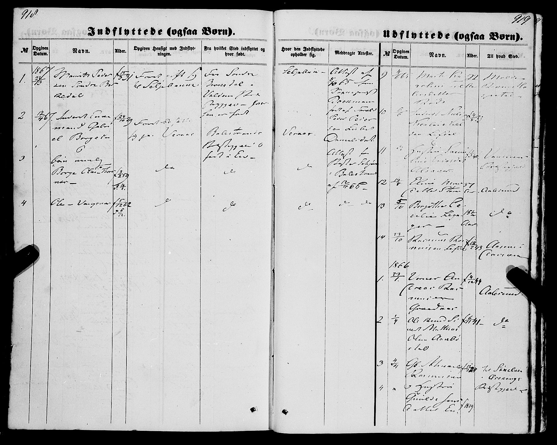 Eid sokneprestembete, SAB/A-82301/H/Haa/Haaa/L0009: Parish register (official) no. A 9, 1861-1868, p. 918-919