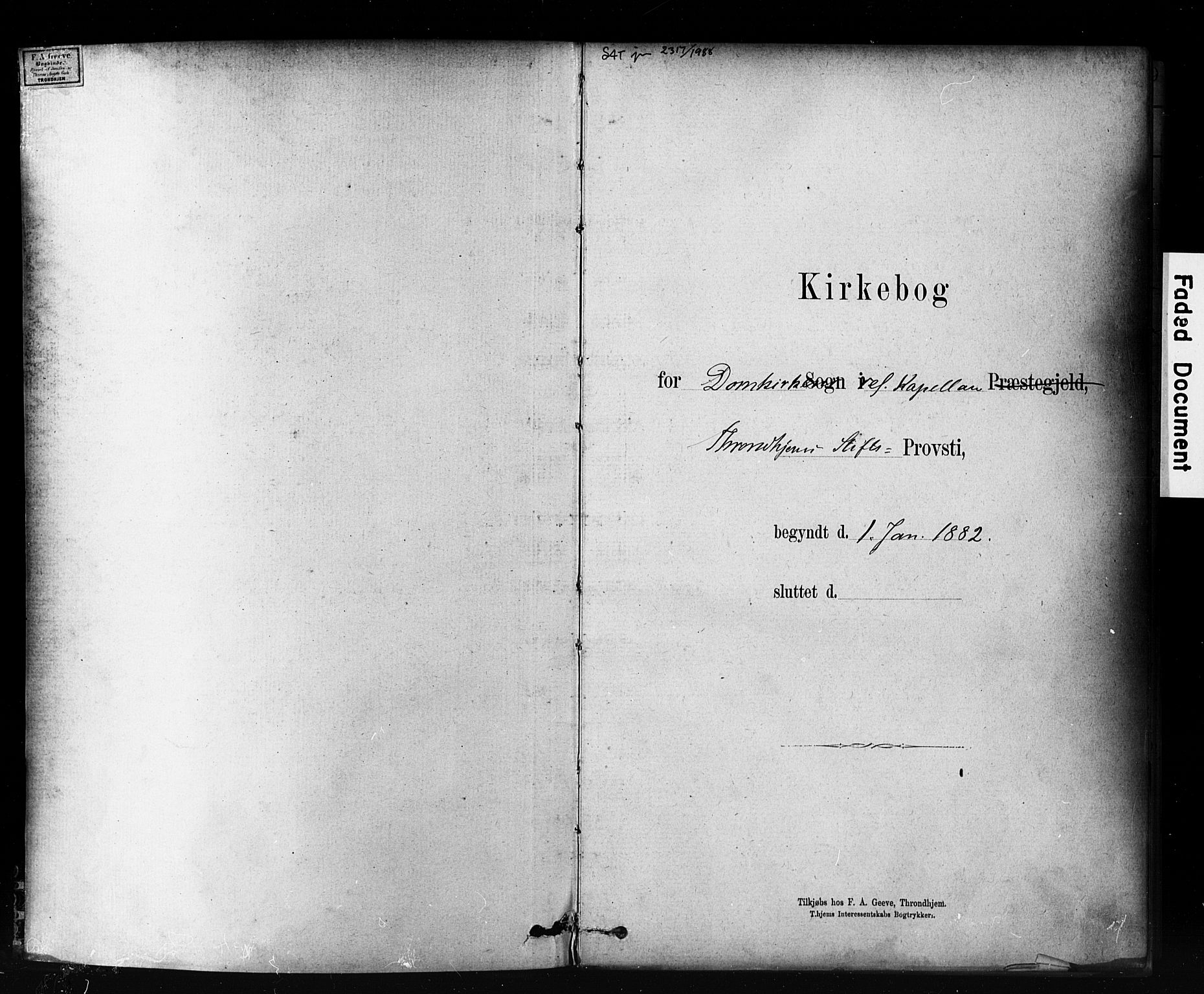 Ministerialprotokoller, klokkerbøker og fødselsregistre - Sør-Trøndelag, SAT/A-1456/601/L0071: Curate's parish register no. 601B04, 1882-1931