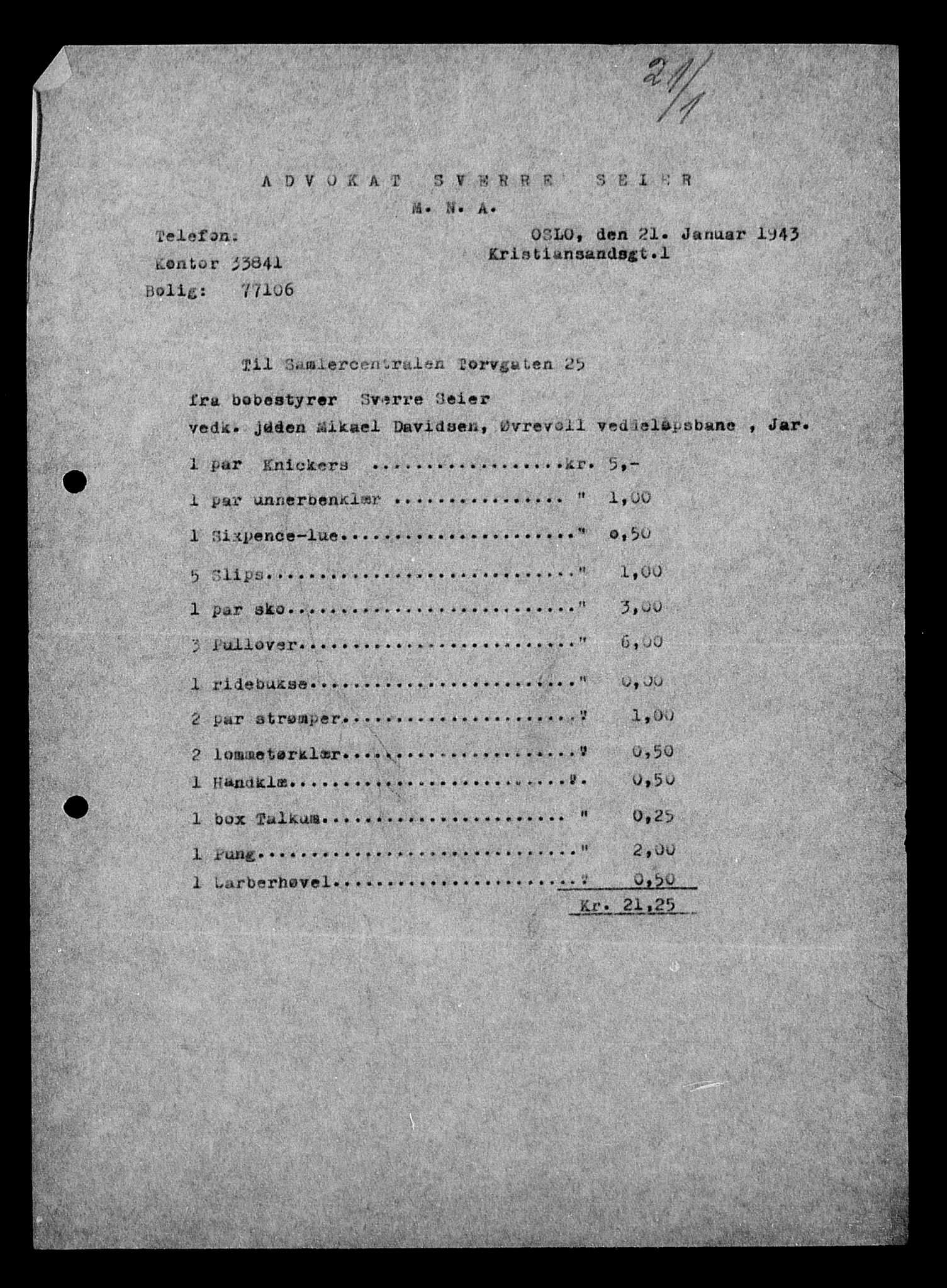 Justisdepartementet, Tilbakeføringskontoret for inndratte formuer, AV/RA-S-1564/H/Hc/Hcc/L0929: --, 1945-1947, p. 718