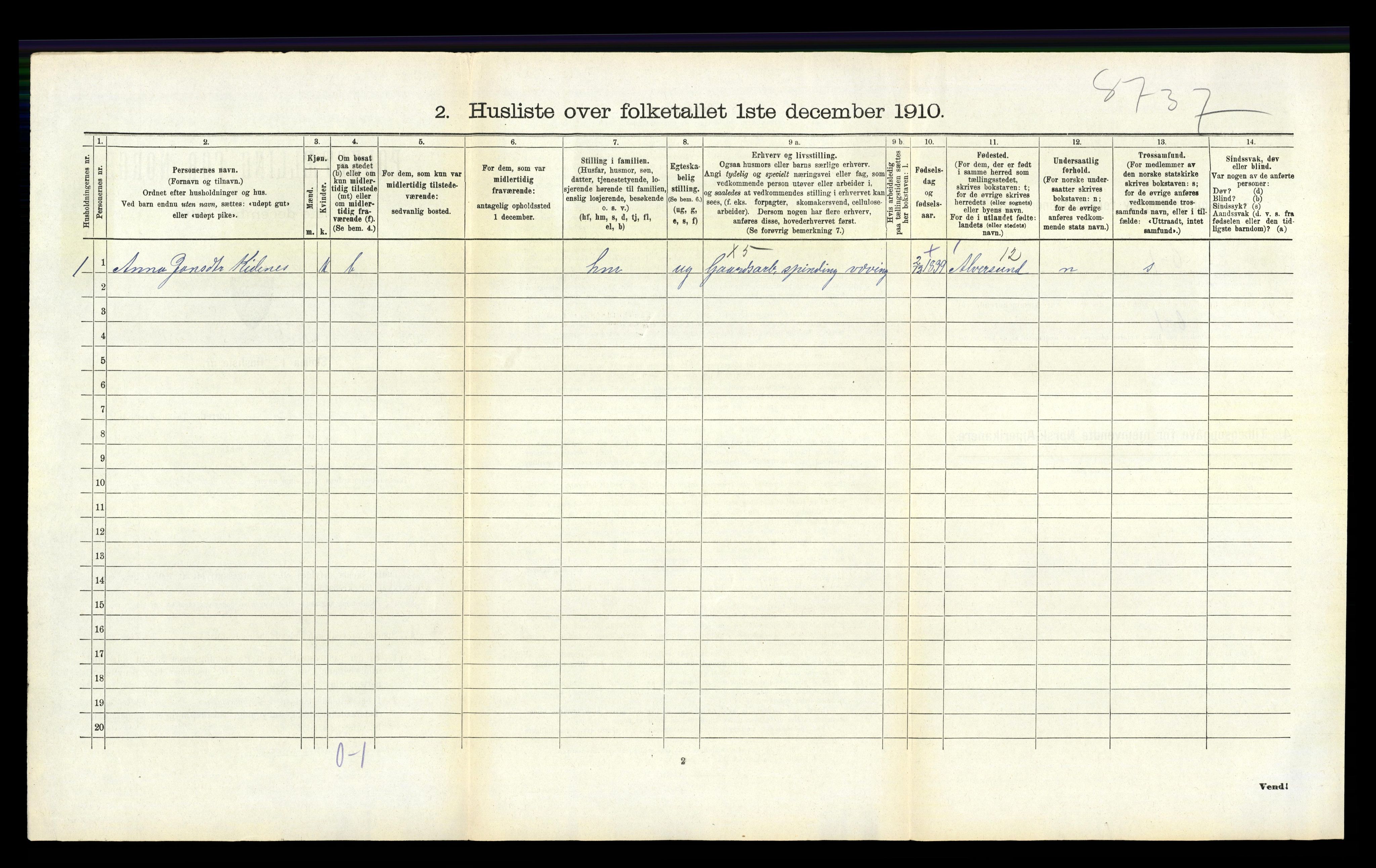 RA, 1910 census for Hamre, 1910, p. 165