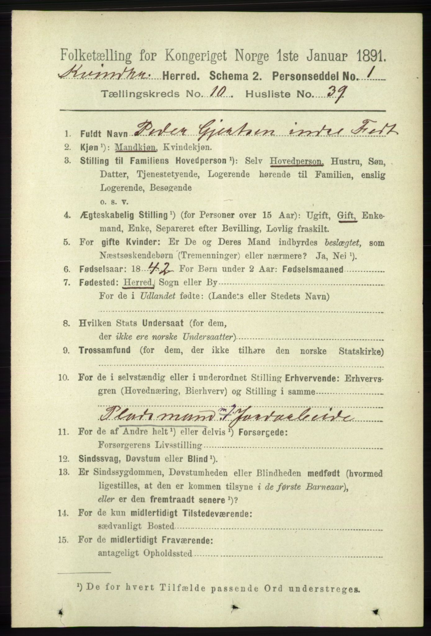 RA, 1891 census for 1224 Kvinnherad, 1891, p. 3776