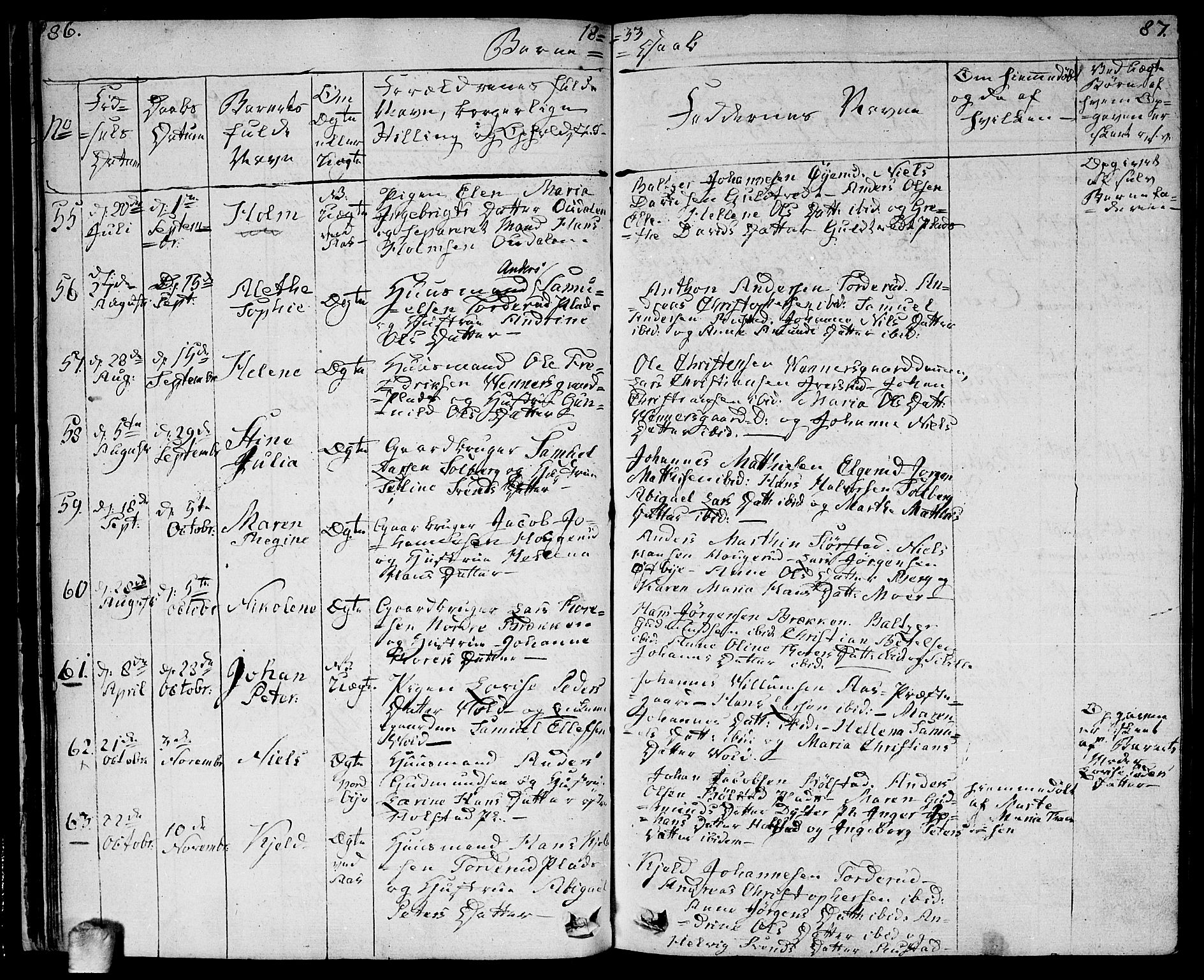 Ås prestekontor Kirkebøker, AV/SAO-A-10894/F/Fa/L0005: Parish register (official) no. I 5, 1827-1840, p. 86-87