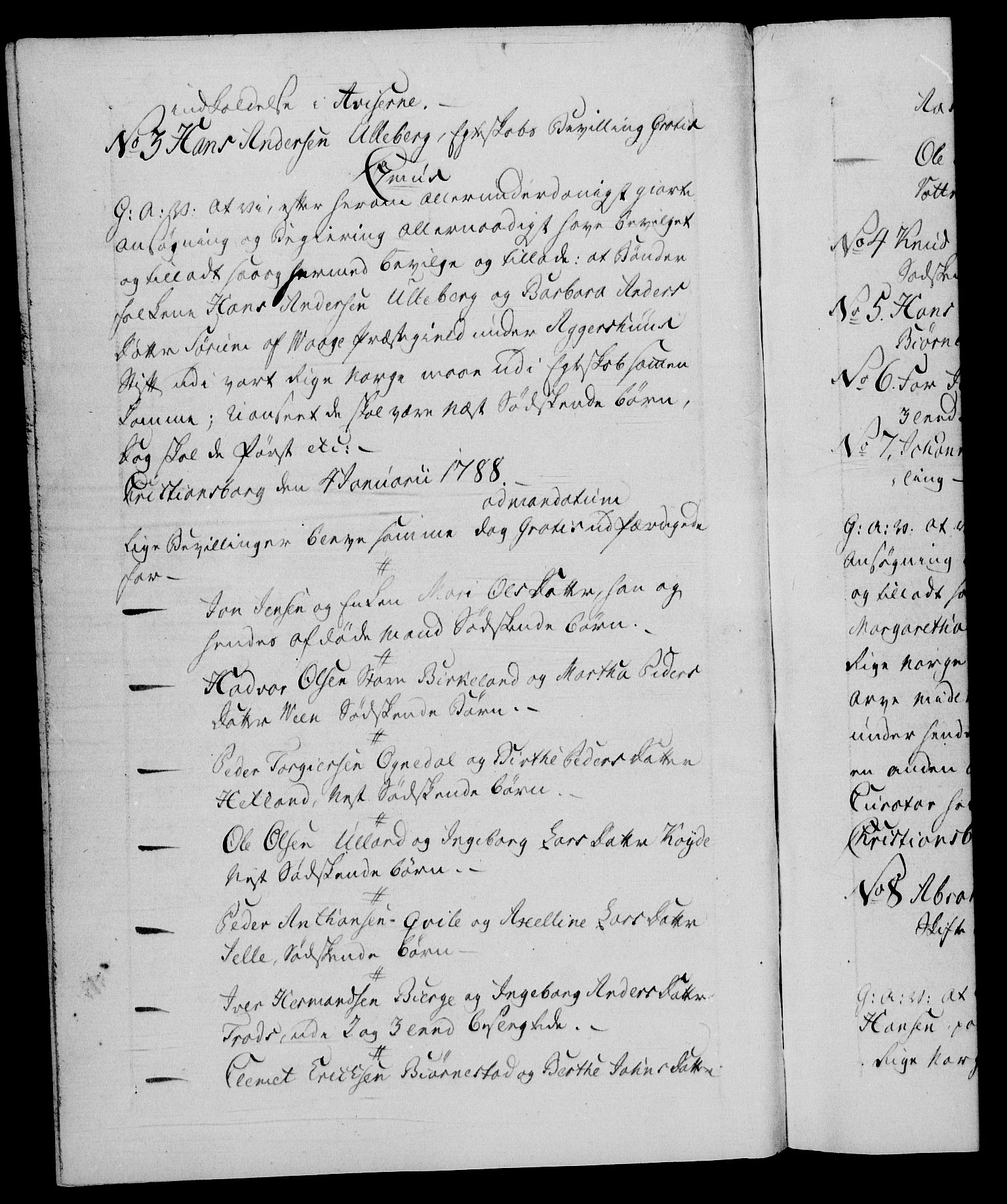 Danske Kanselli 1572-1799, RA/EA-3023/F/Fc/Fca/Fcaa/L0052: Norske registre, 1788-1789, p. 1b