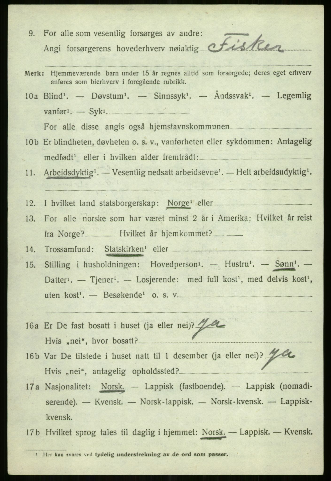 SATØ, 1920 census for Tromsøysund, 1920, p. 11909