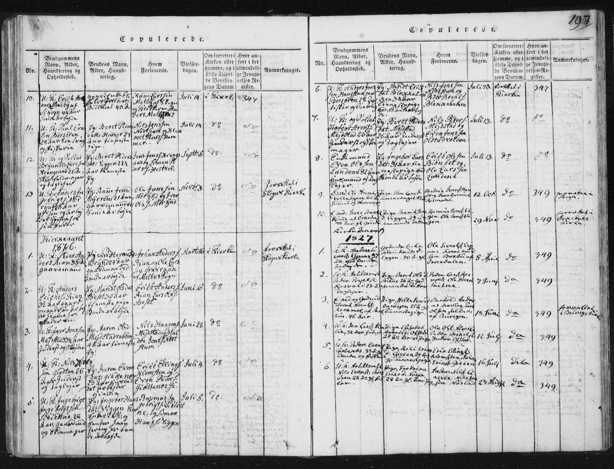 Ministerialprotokoller, klokkerbøker og fødselsregistre - Sør-Trøndelag, SAT/A-1456/665/L0770: Parish register (official) no. 665A05, 1817-1829, p. 197