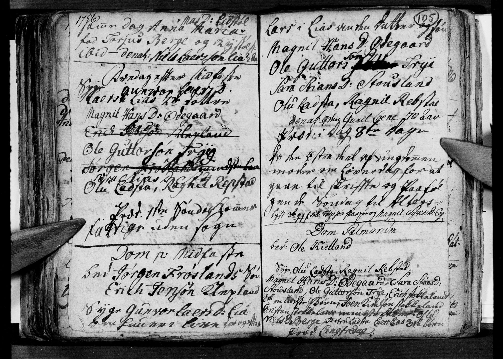 Søgne sokneprestkontor, AV/SAK-1111-0037/F/Fa/Fab/L0003: Parish register (official) no. A 3, 1751-1759, p. 105