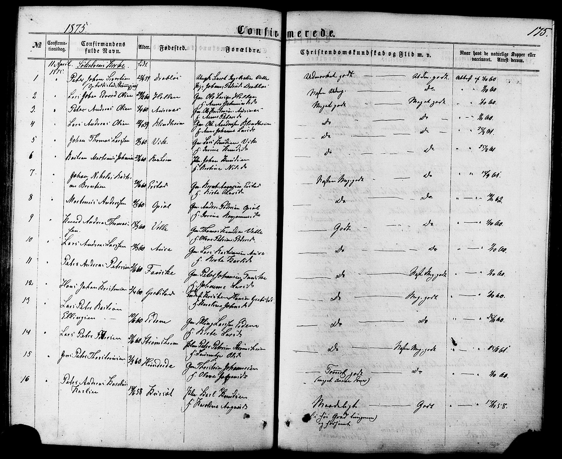 Ministerialprotokoller, klokkerbøker og fødselsregistre - Møre og Romsdal, SAT/A-1454/522/L0314: Parish register (official) no. 522A09, 1863-1877, p. 175