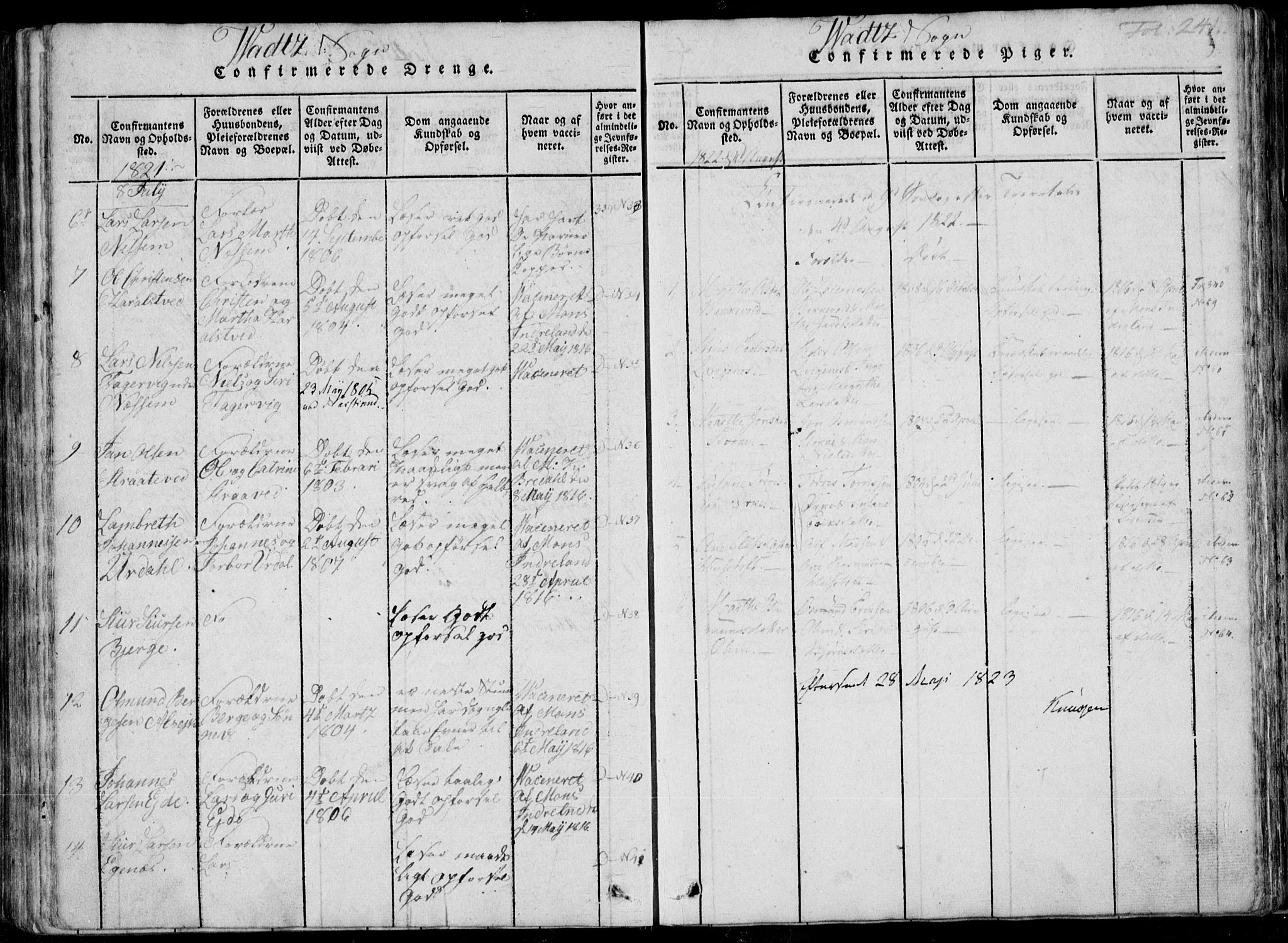 Skjold sokneprestkontor, AV/SAST-A-101847/H/Ha/Haa/L0004: Parish register (official) no. A 4 /2, 1815-1830, p. 241