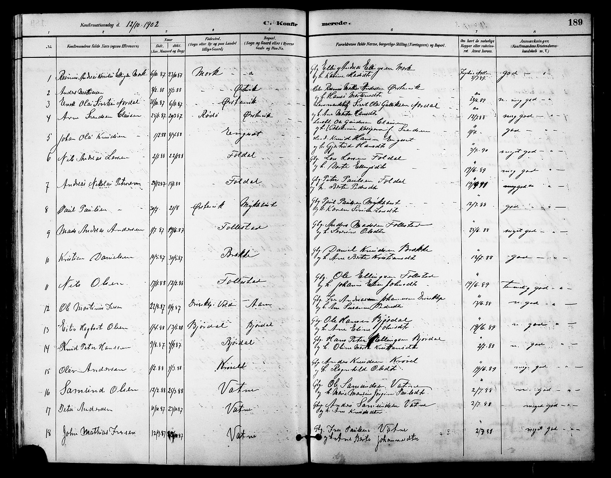 Ministerialprotokoller, klokkerbøker og fødselsregistre - Møre og Romsdal, AV/SAT-A-1454/513/L0189: Parish register (copy) no. 513C03, 1883-1904, p. 189