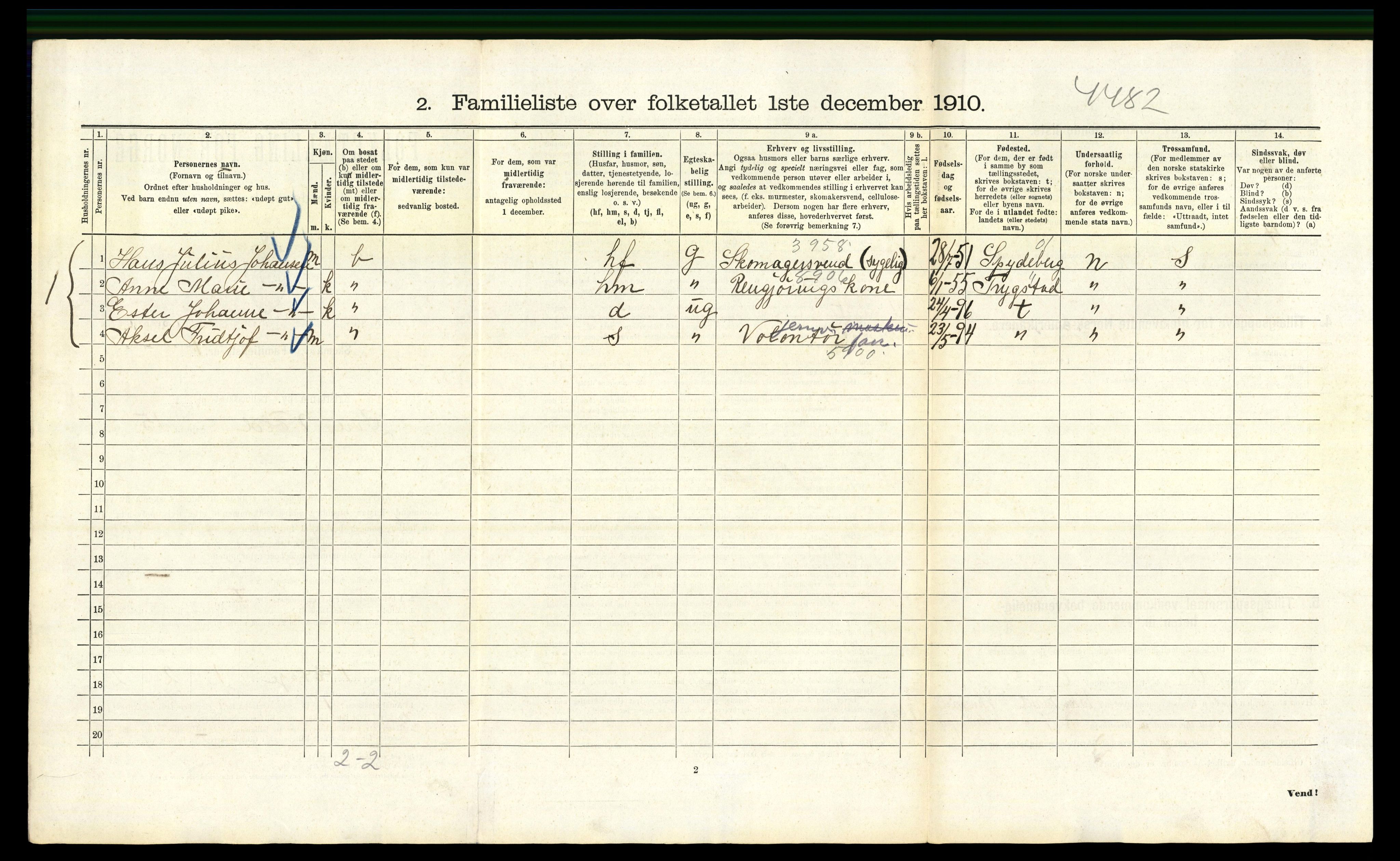 RA, 1910 census for Kristiania, 1910, p. 125252