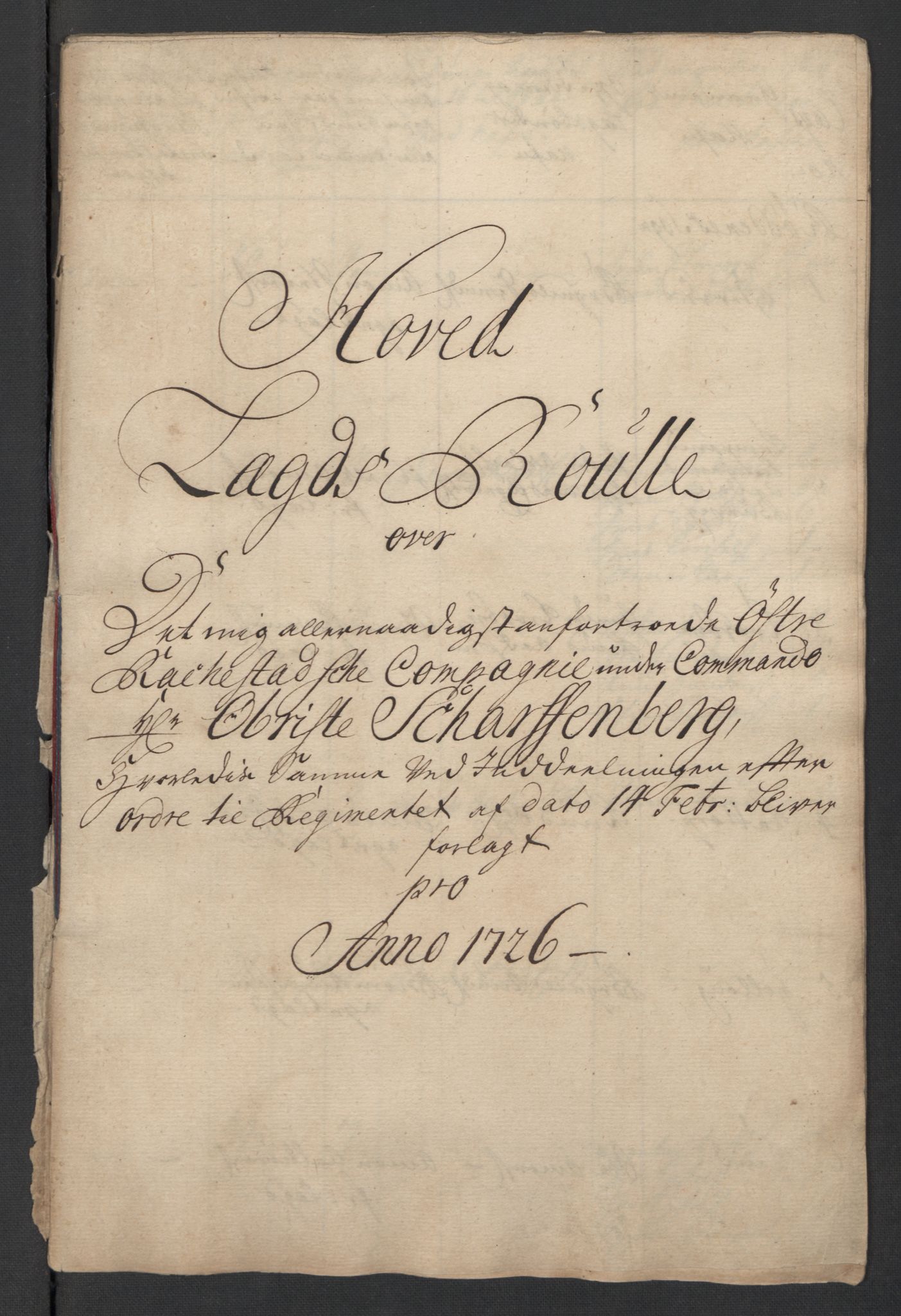 Rentekammeret inntil 1814, Realistisk ordnet avdeling, AV/RA-EA-4070/Ki/L0015: [S14]: Hovedlegdsruller, 1726, p. 746