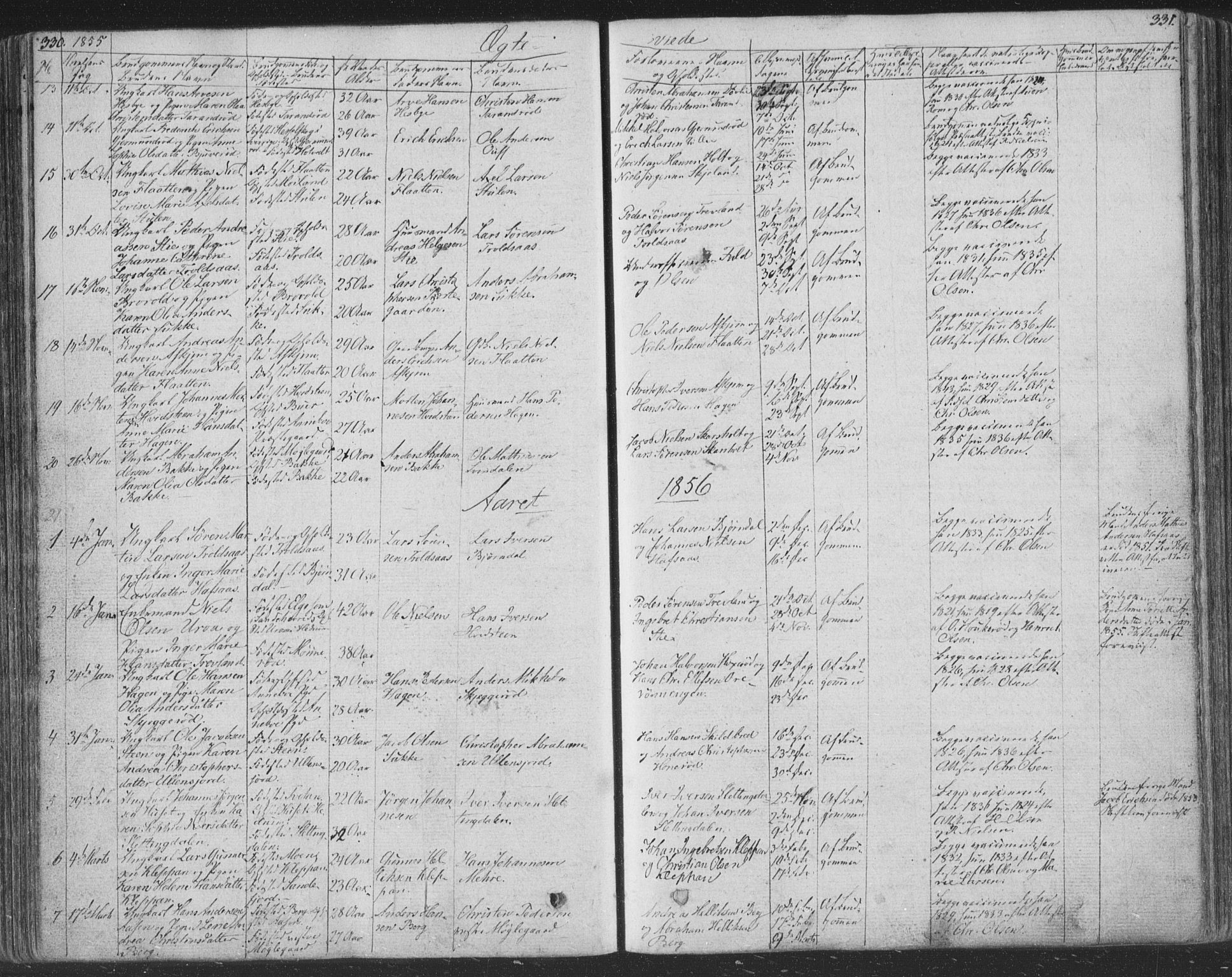 Andebu kirkebøker, AV/SAKO-A-336/F/Fa/L0004: Parish register (official) no. 4, 1829-1856, p. 330-331