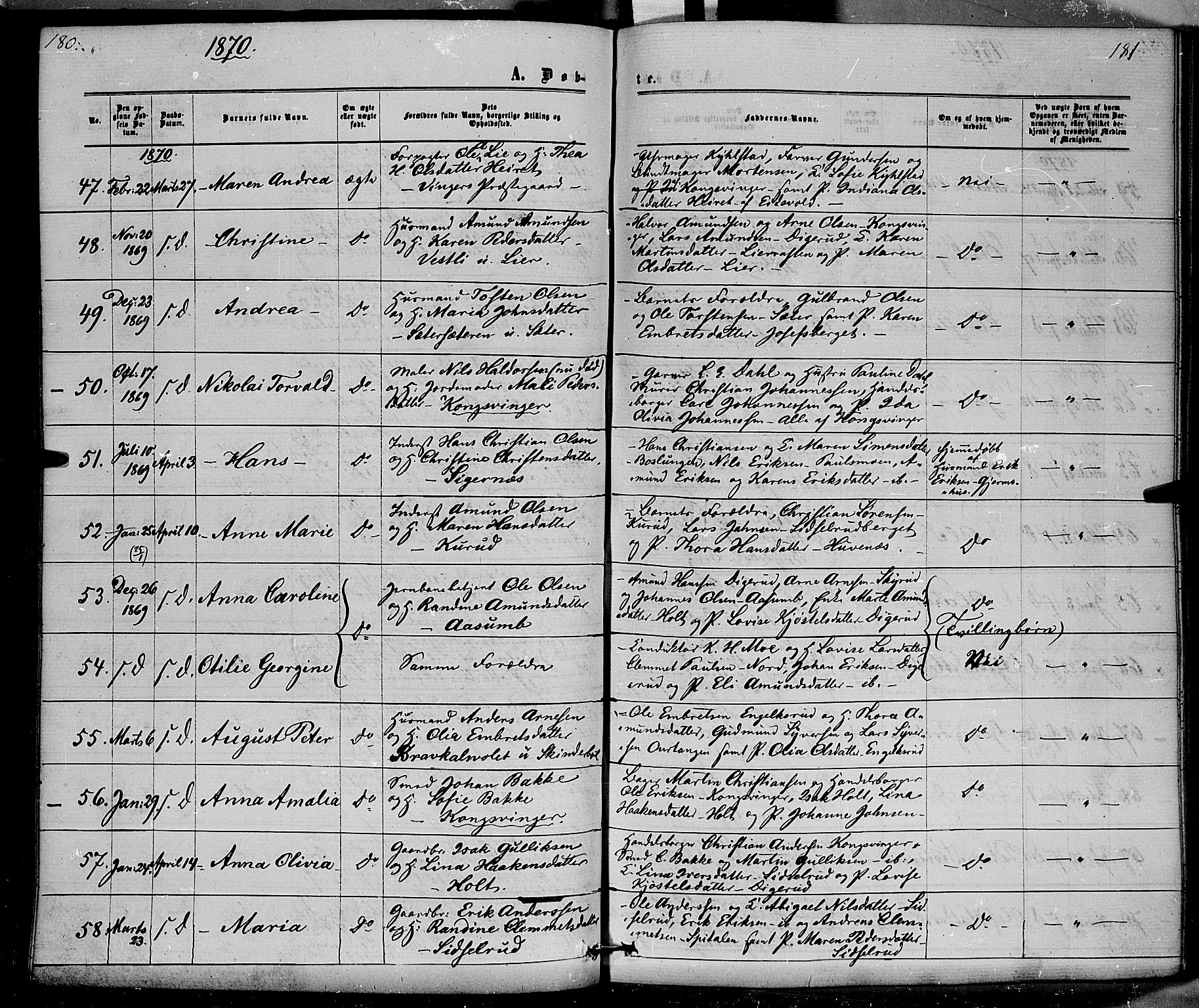 Vinger prestekontor, AV/SAH-PREST-024/H/Ha/Haa/L0011: Parish register (official) no. 11, 1862-1870, p. 181