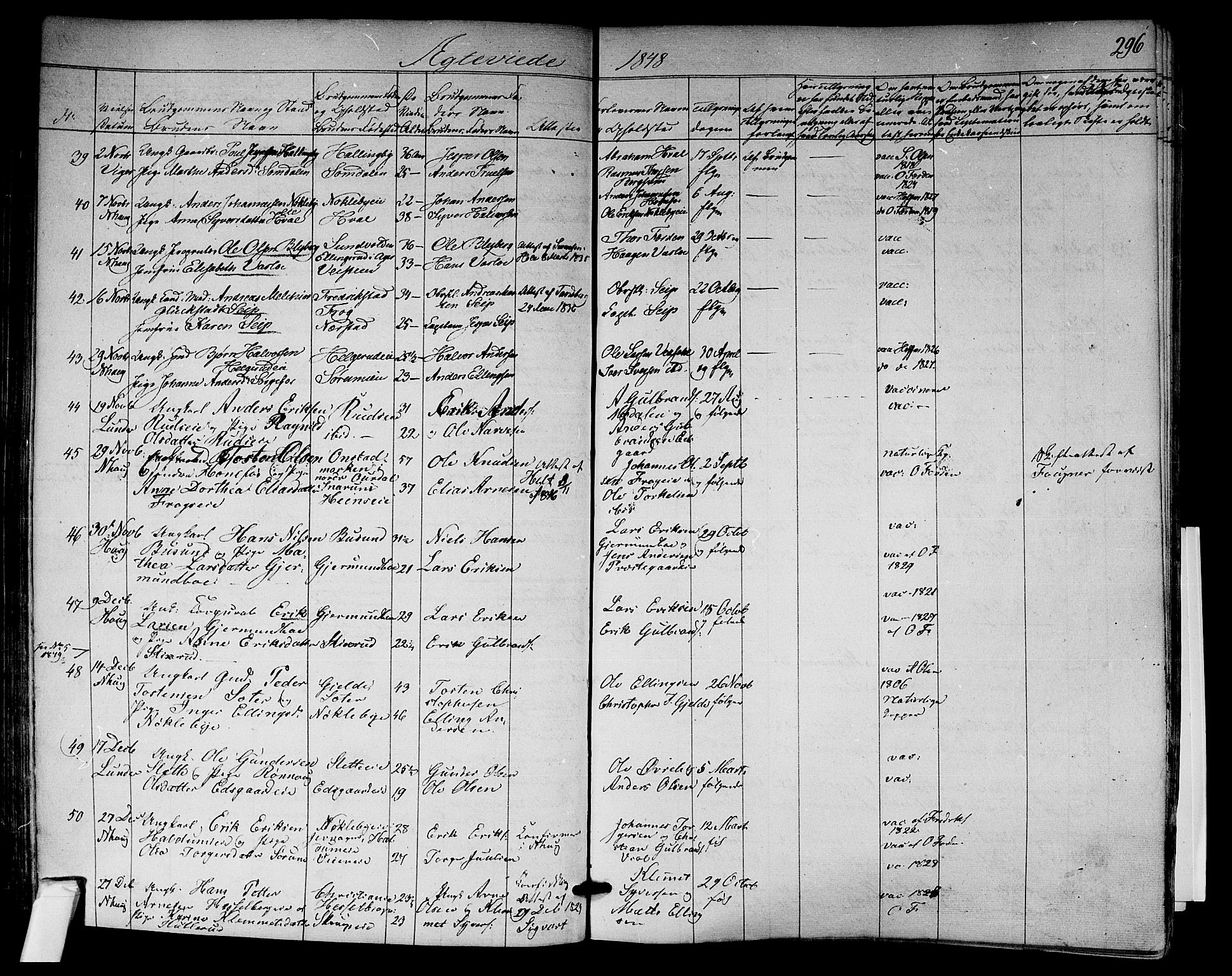 Norderhov kirkebøker, AV/SAKO-A-237/F/Fa/L0011: Parish register (official) no. 11, 1847-1856, p. 296