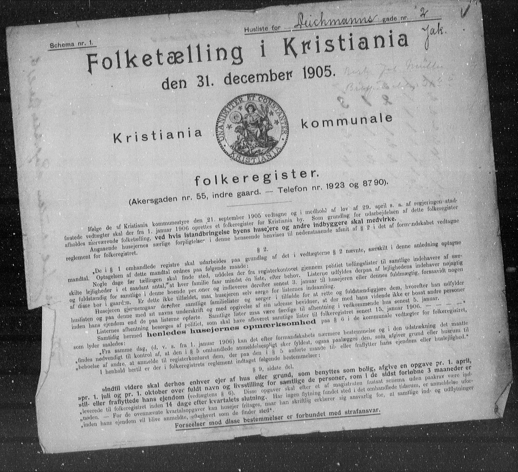 OBA, Municipal Census 1905 for Kristiania, 1905, p. 7988