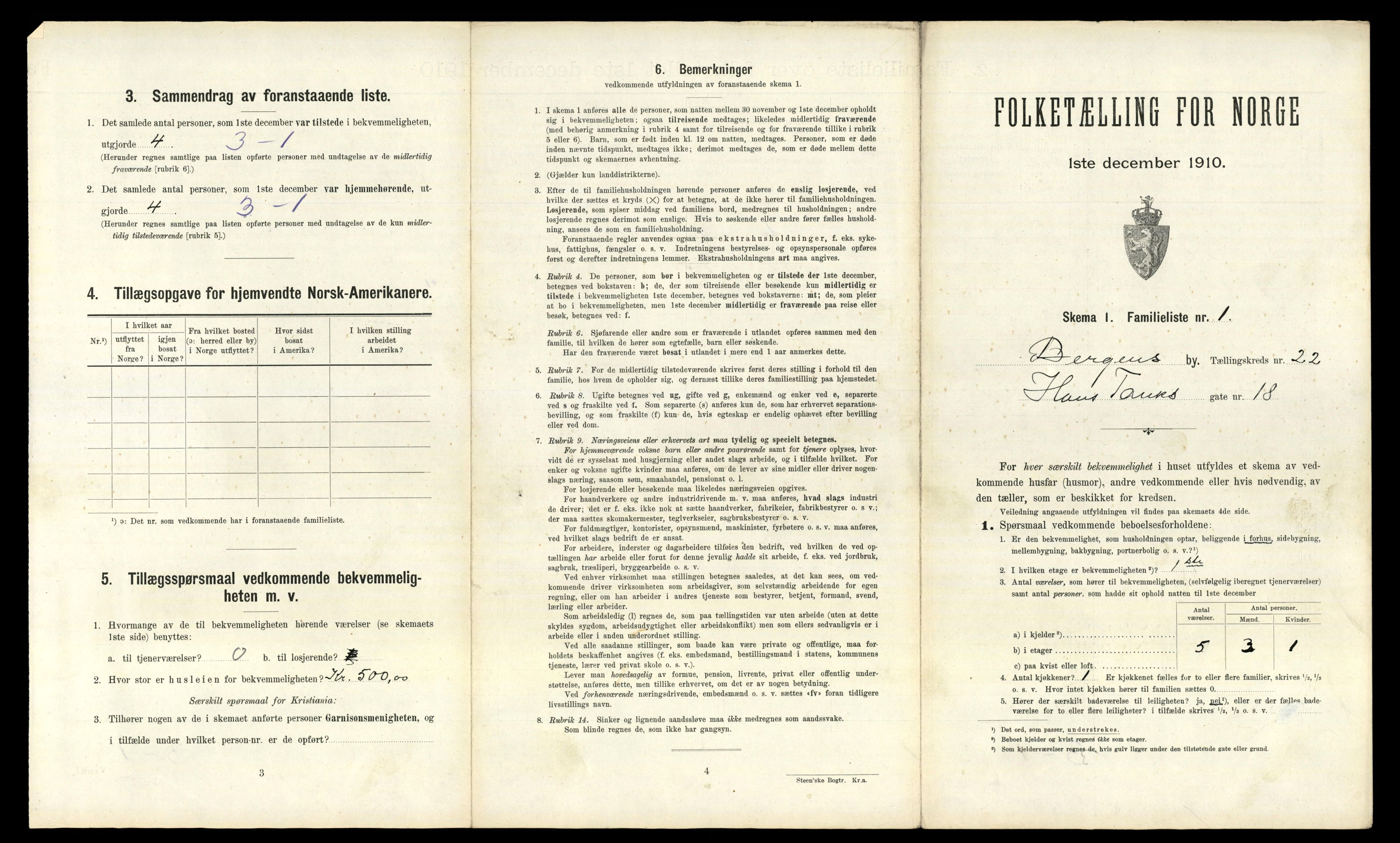 RA, 1910 census for Bergen, 1910, p. 7391