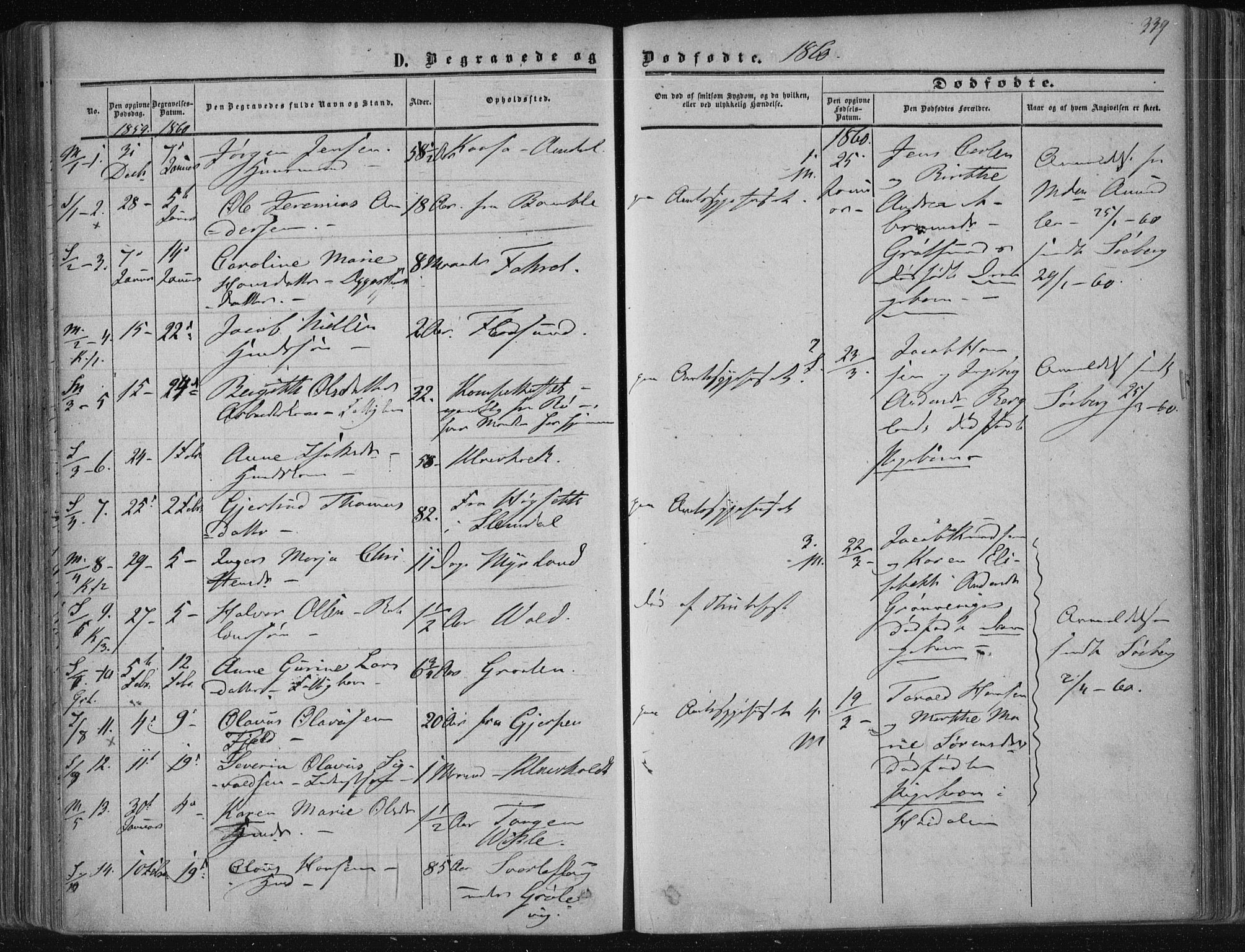 Solum kirkebøker, SAKO/A-306/F/Fa/L0007: Parish register (official) no. I 7, 1856-1864, p. 339