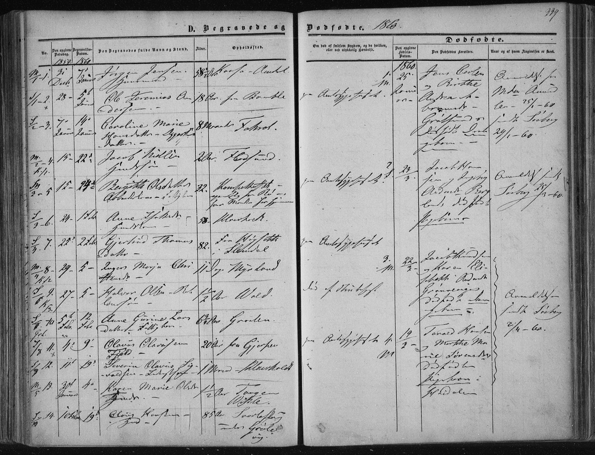Solum kirkebøker, AV/SAKO-A-306/F/Fa/L0007: Parish register (official) no. I 7, 1856-1864, p. 339