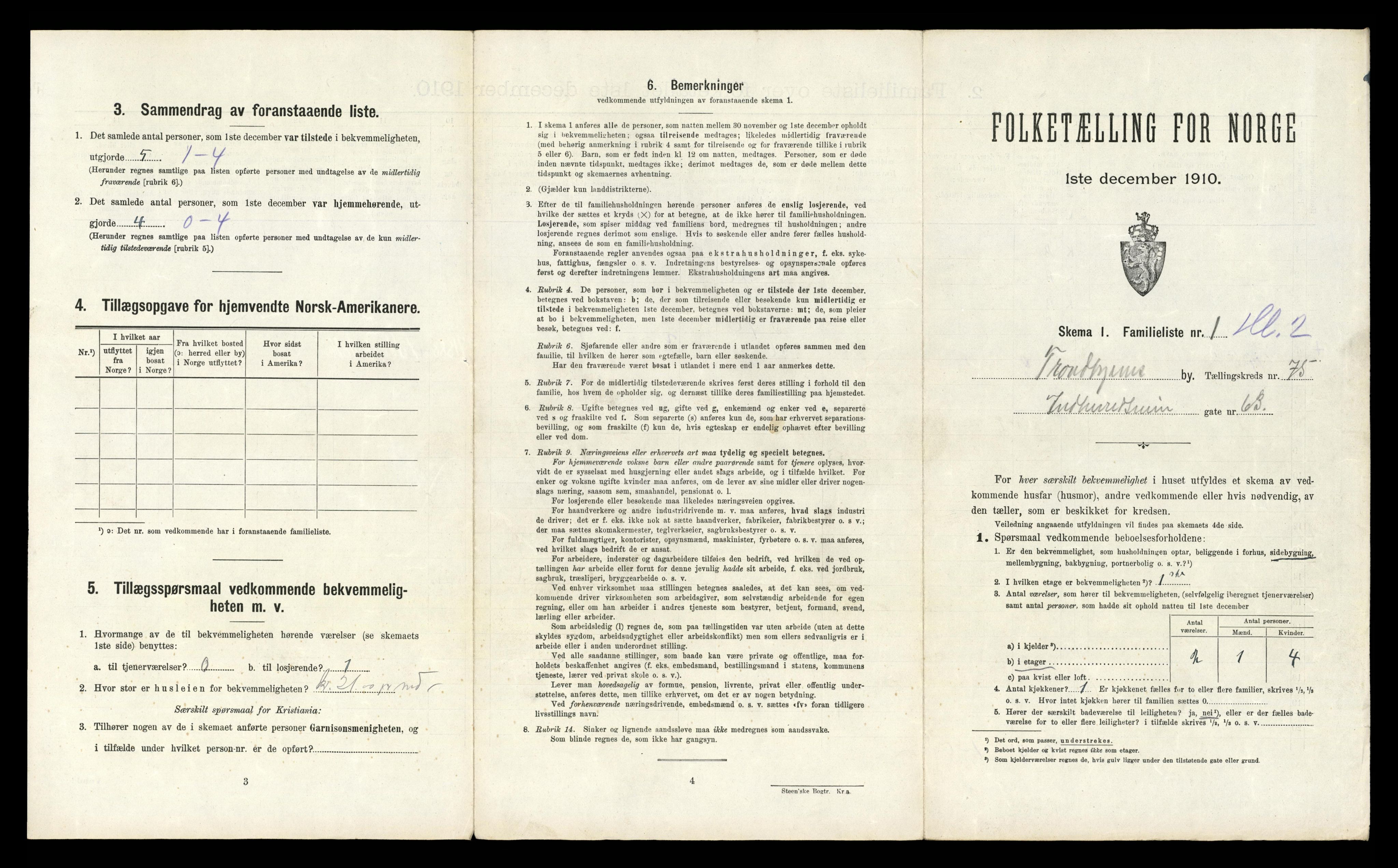 RA, 1910 census for Trondheim, 1910, p. 22419