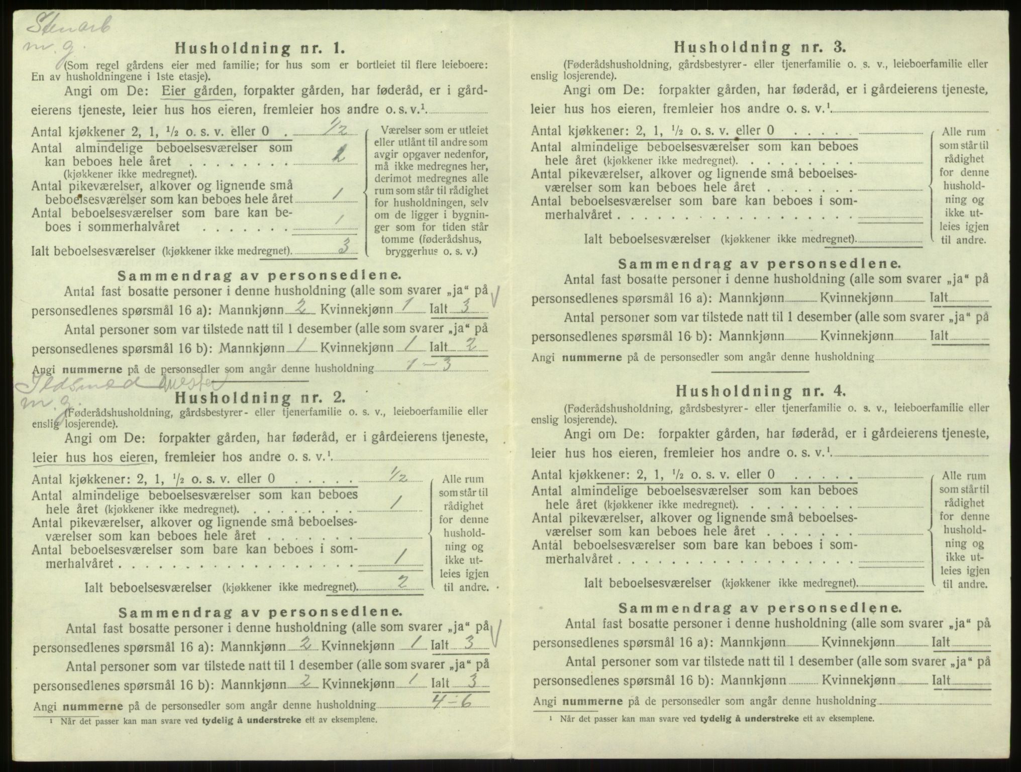 SAB, 1920 census for Hosanger, 1920, p. 883