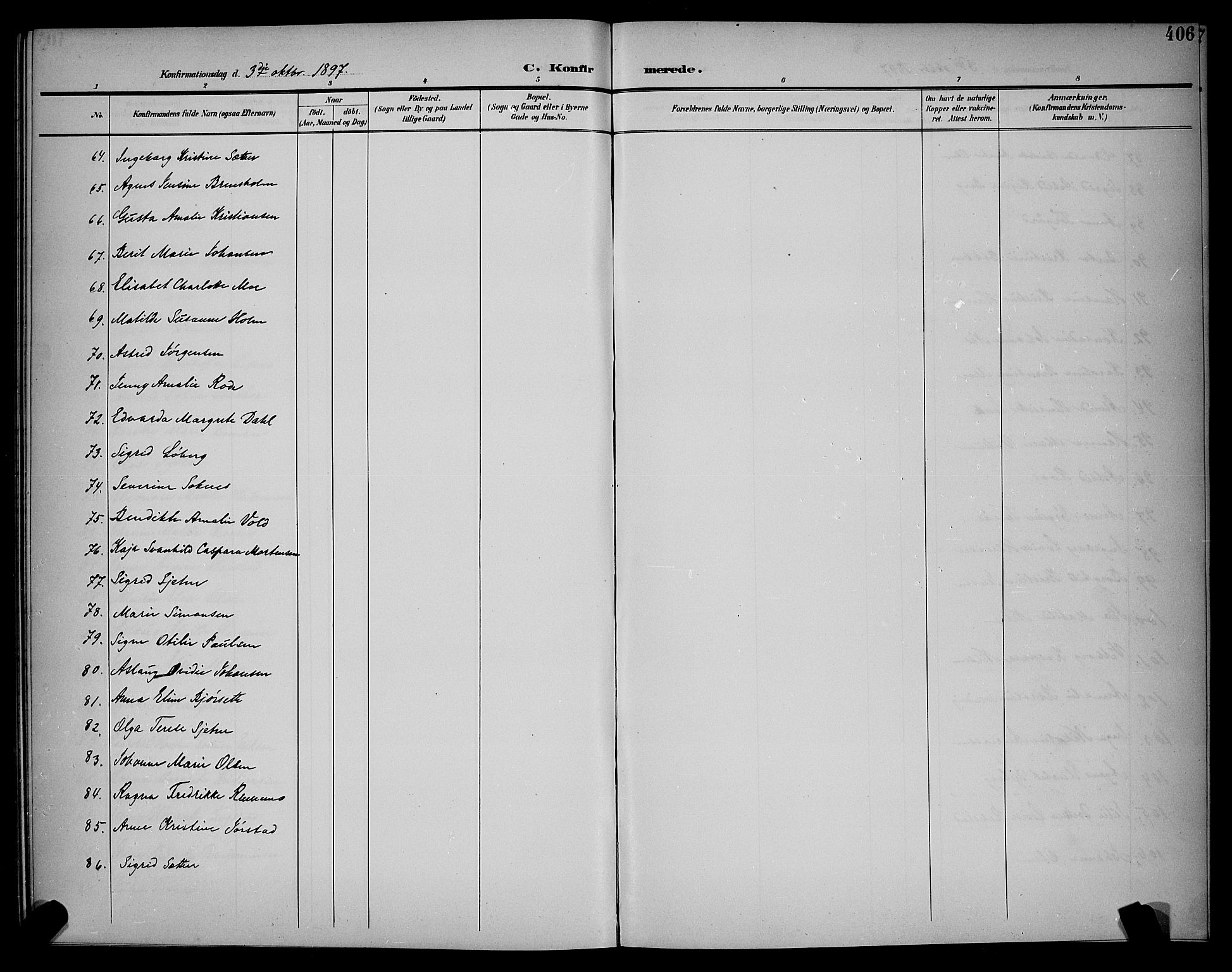 Ministerialprotokoller, klokkerbøker og fødselsregistre - Sør-Trøndelag, AV/SAT-A-1456/604/L0225: Parish register (copy) no. 604C08, 1895-1899, p. 406