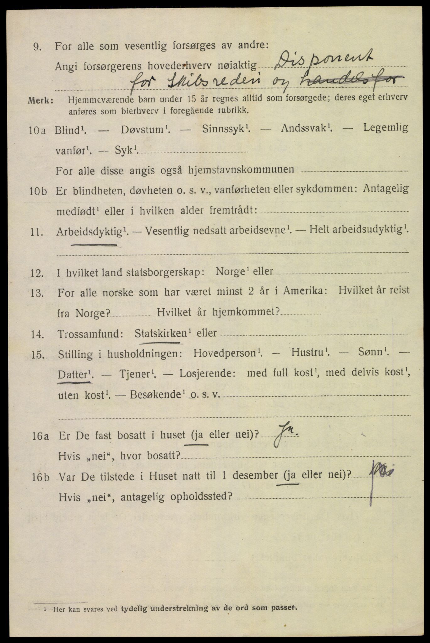 SAK, 1920 census for Mandal, 1920, p. 8206