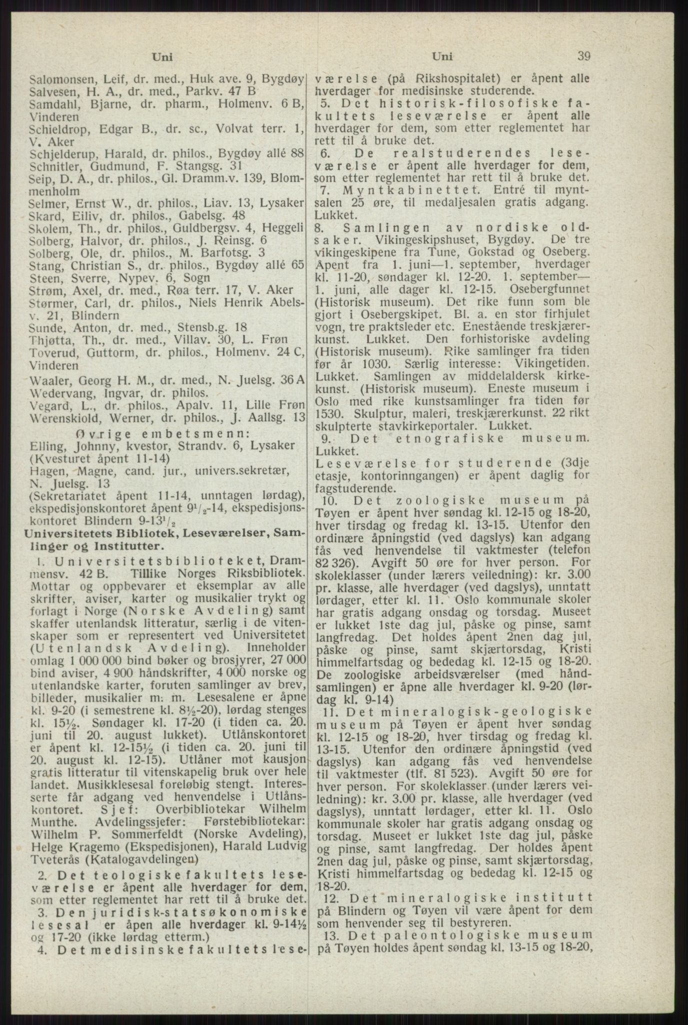 Kristiania/Oslo adressebok, PUBL/-, 1944, p. 39