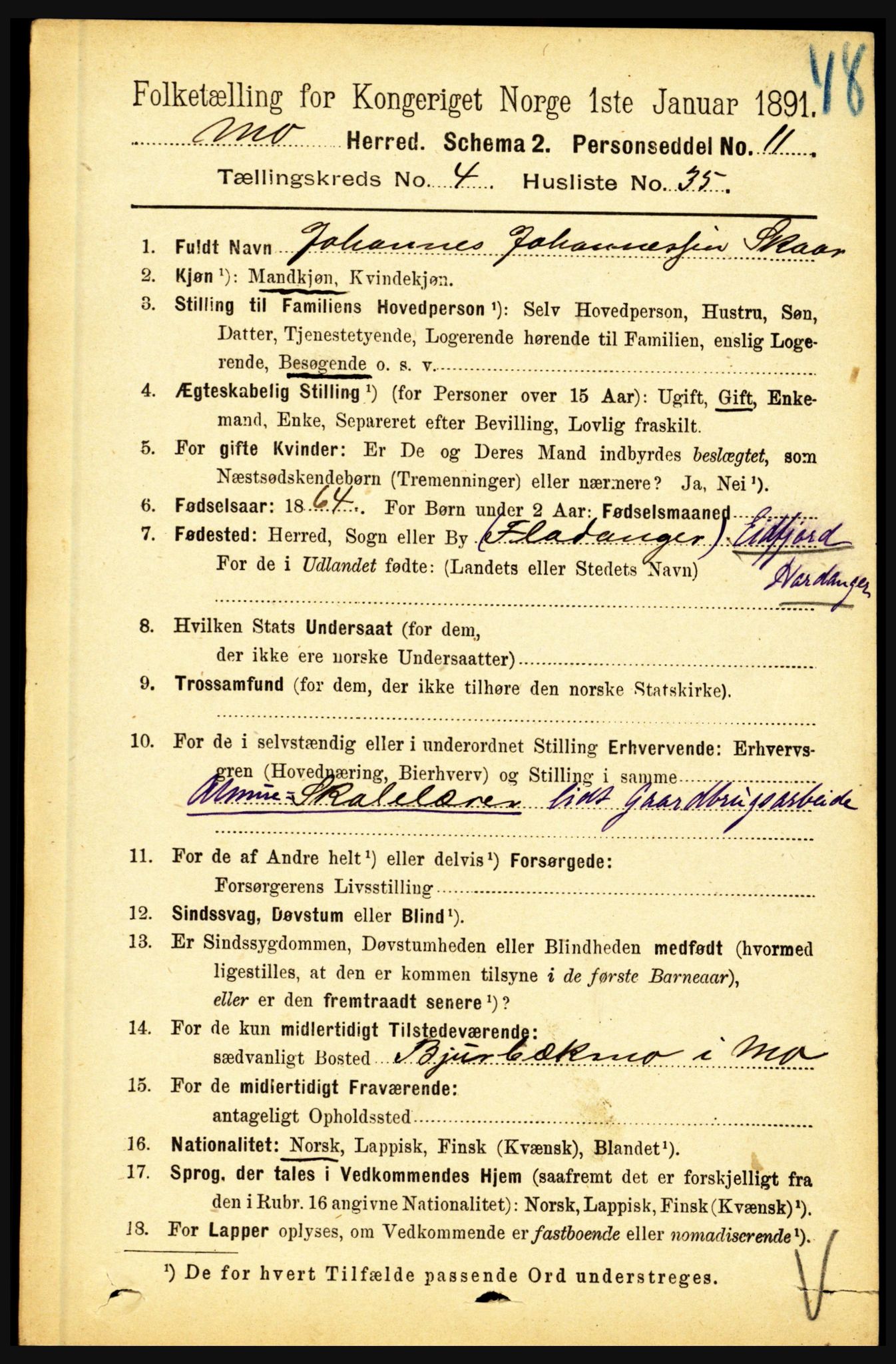 RA, 1891 census for 1833 Mo, 1891, p. 1869