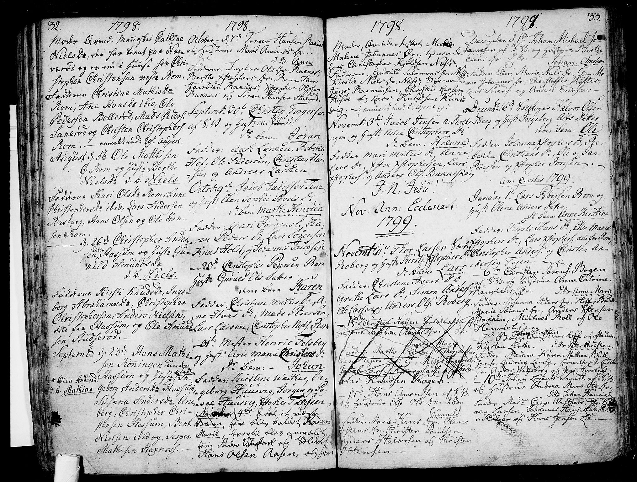 Sem kirkebøker, AV/SAKO-A-5/F/Fb/L0003: Parish register (official) no. II 3, 1792-1814, p. 32-33