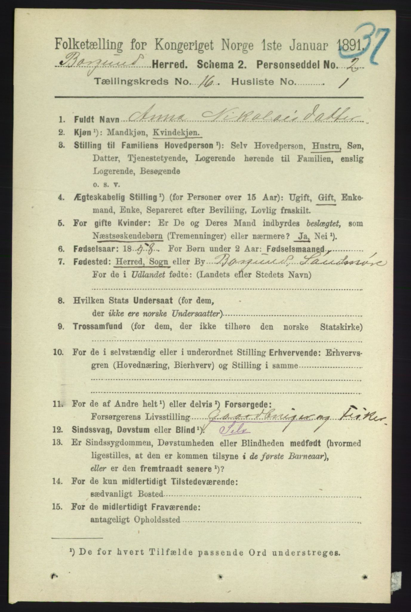 RA, 1891 census for 1531 Borgund, 1891, p. 4774