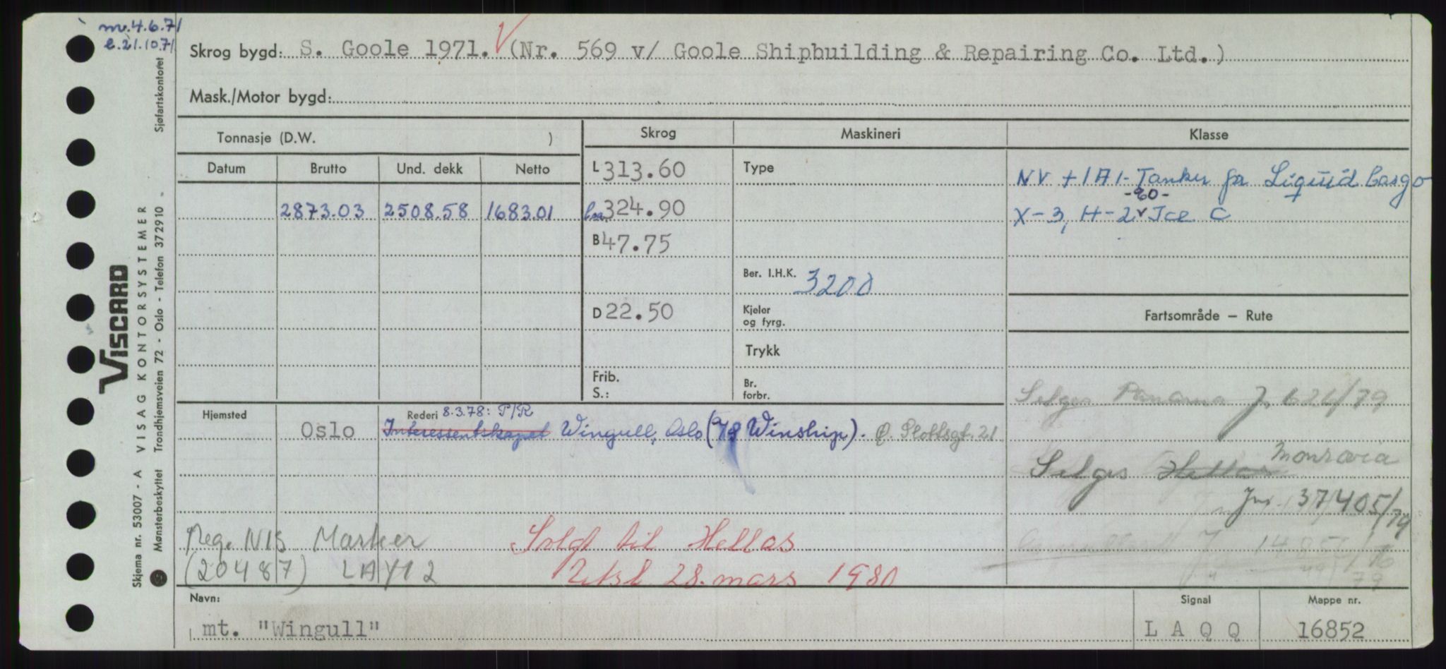 Sjøfartsdirektoratet med forløpere, Skipsmålingen, RA/S-1627/H/Hd/L0041: Fartøy, Vi-Ås, p. 419