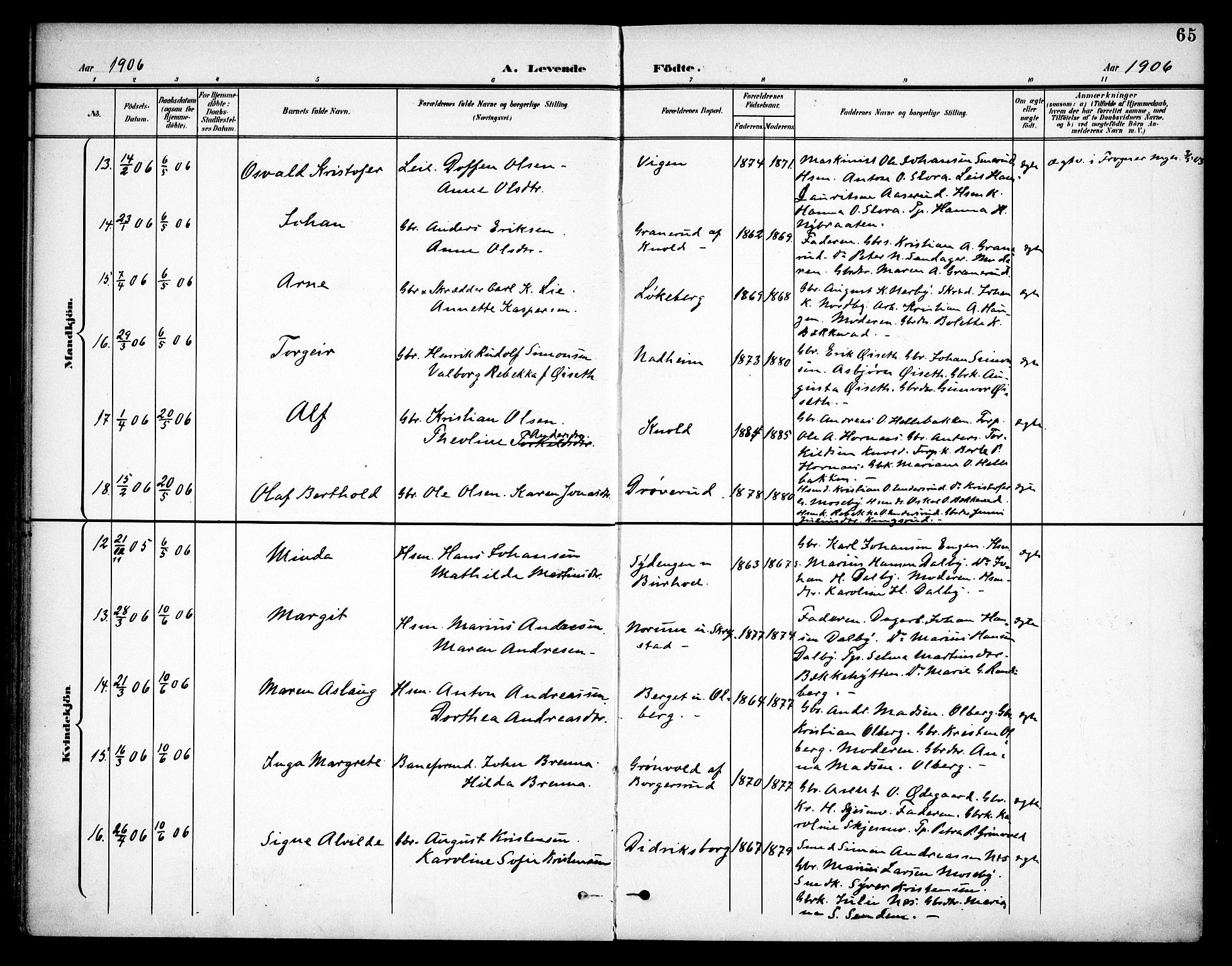 Høland prestekontor Kirkebøker, AV/SAO-A-10346a/F/Fa/L0015: Parish register (official) no. I 15, 1897-1912, p. 65