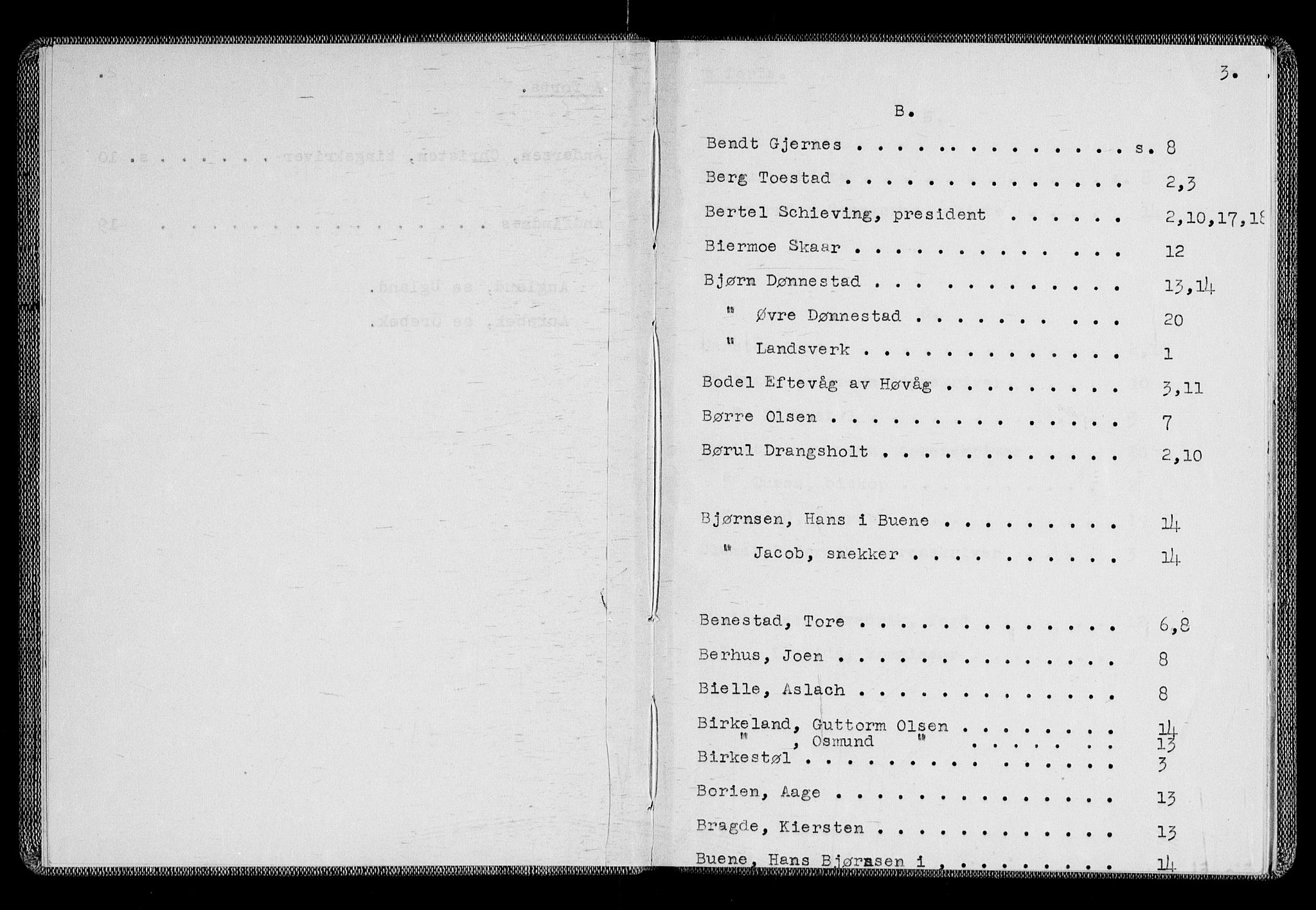 Mandal sorenskriveri, AV/SAK-1221-0005/001/F/Fa/L0002: Register til tingbok nr 1, nr 1A, 1677, p. 2b-3a