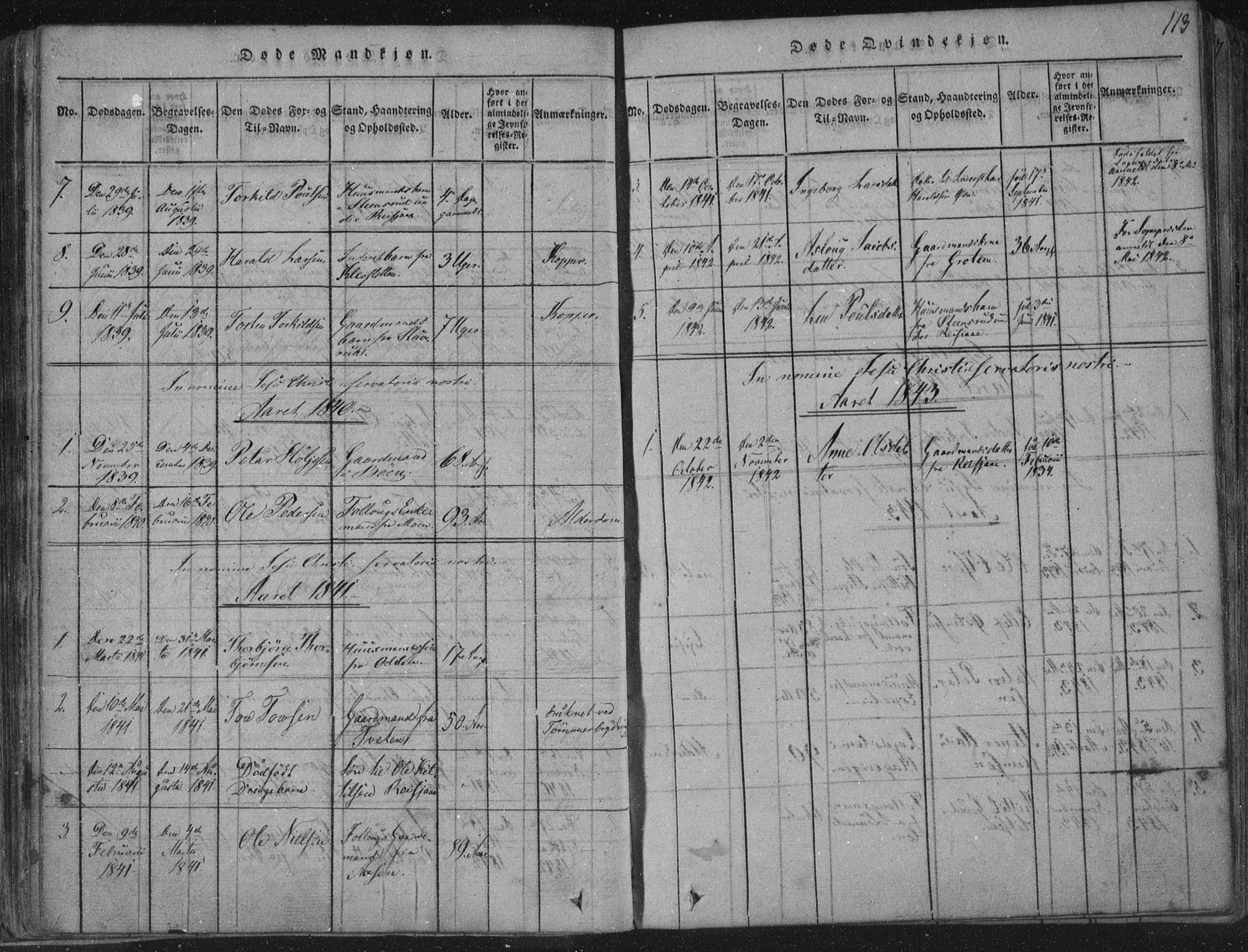 Hjartdal kirkebøker, SAKO/A-270/F/Fc/L0001: Parish register (official) no. III 1, 1815-1843, p. 113