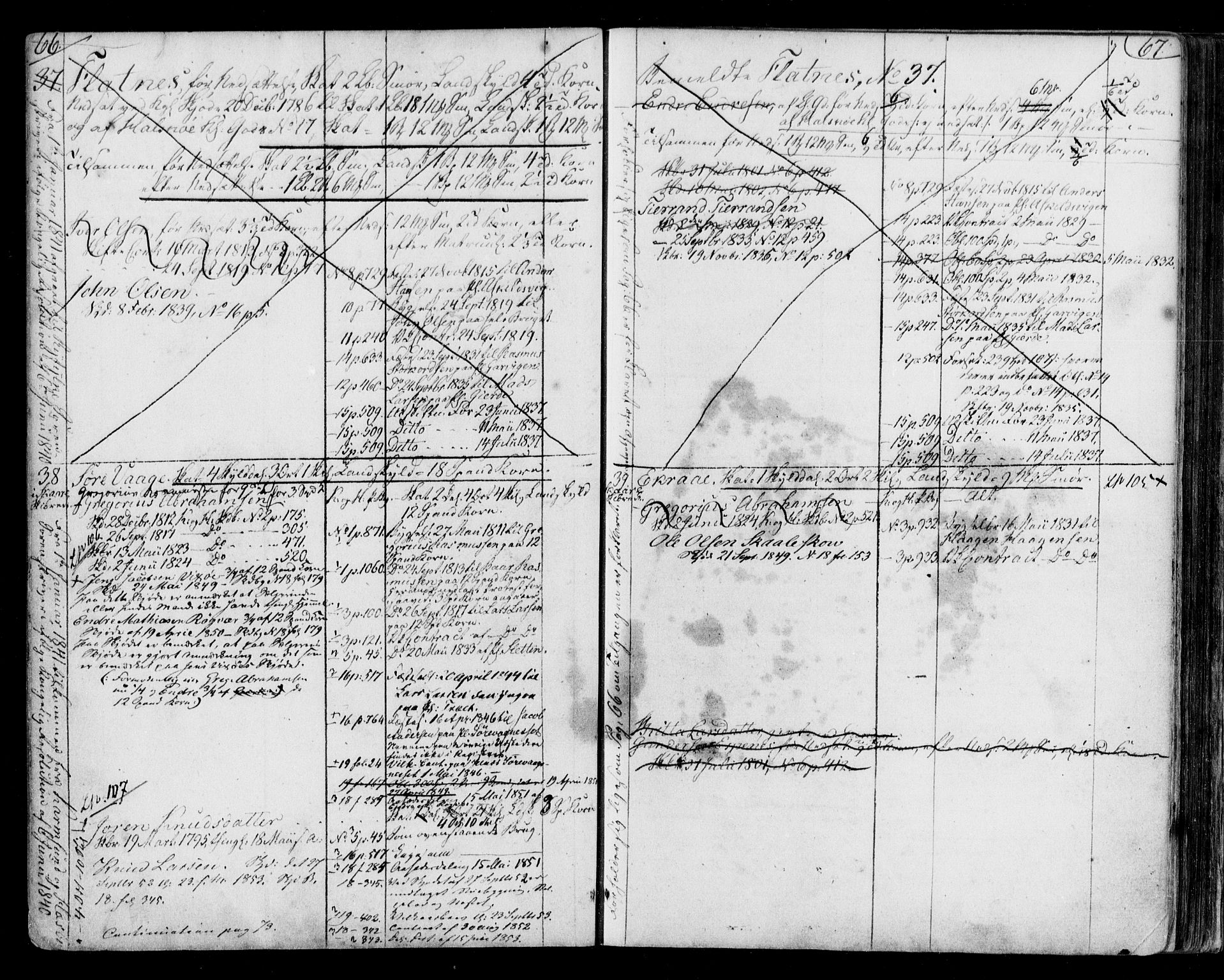 Sunnhordland sorenskrivar, SAB/A-2401/1/G/Ga/Gak/L0002: Mortgage register no. II.A.k.2, 1801-1865, p. 66-67