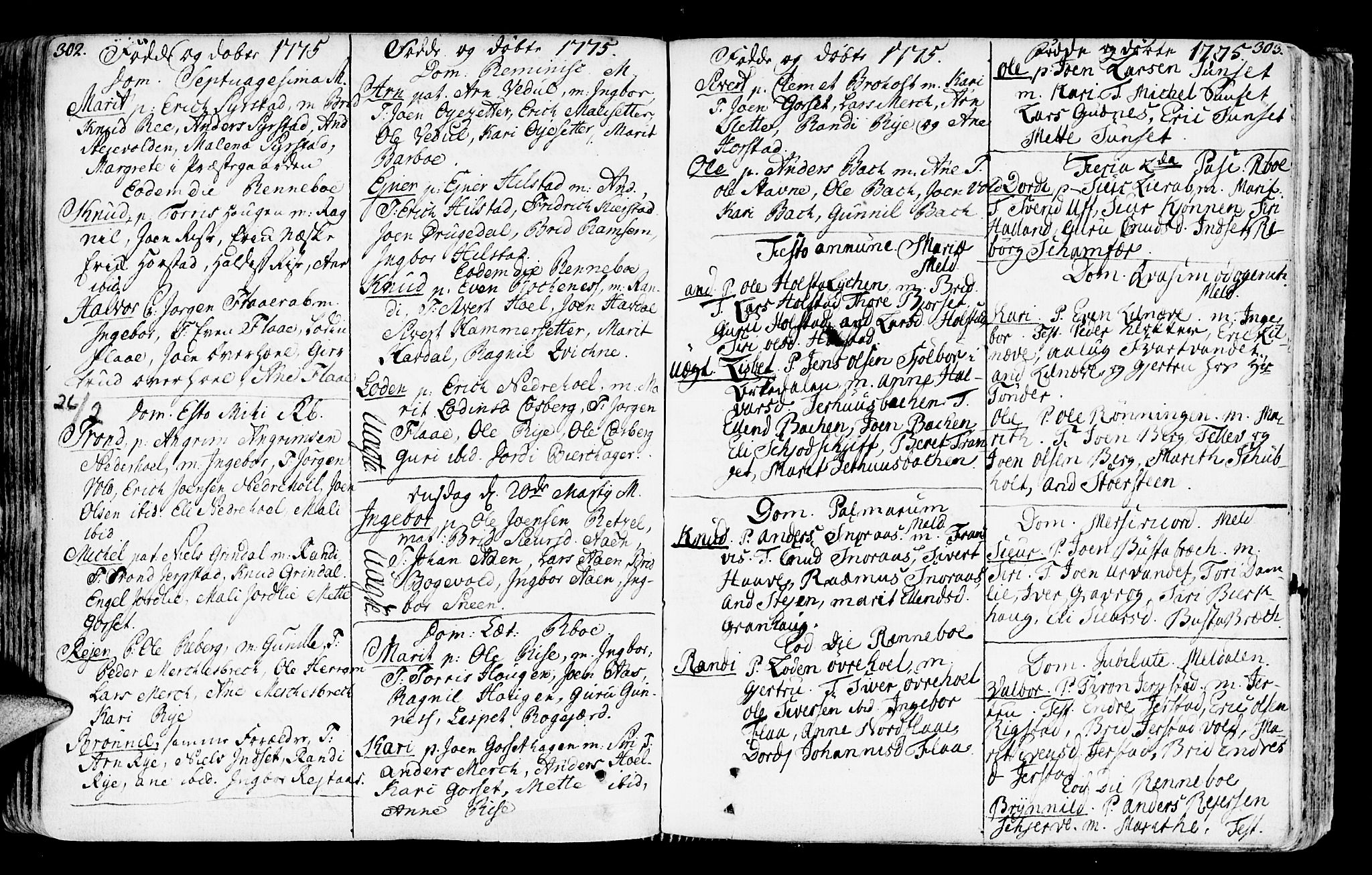 Ministerialprotokoller, klokkerbøker og fødselsregistre - Sør-Trøndelag, SAT/A-1456/672/L0851: Parish register (official) no. 672A04, 1751-1775, p. 302-303