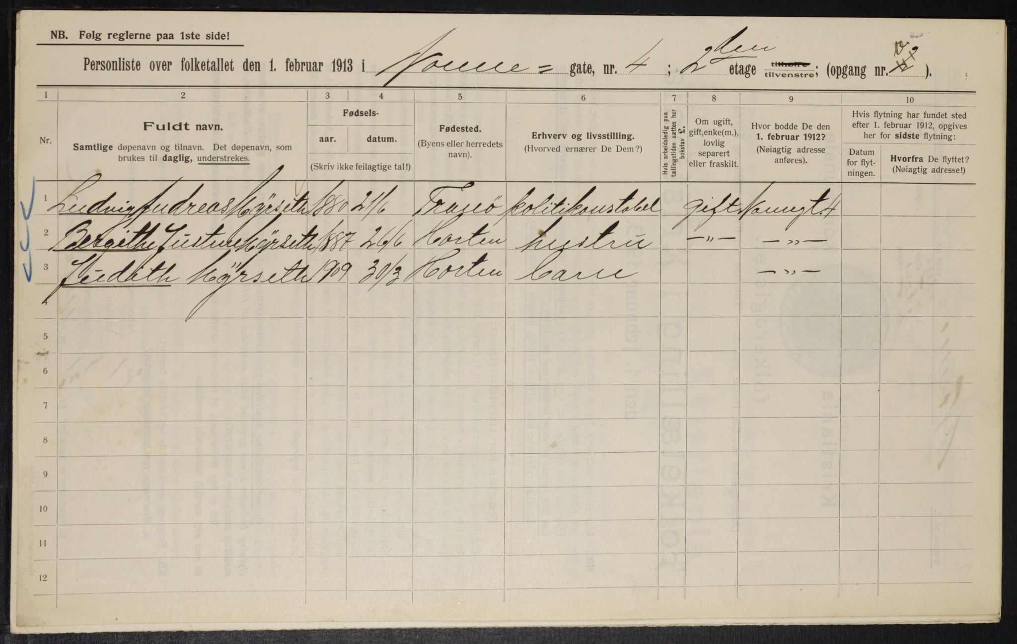 OBA, Municipal Census 1914 for Kristiania, 1914, p. 71395