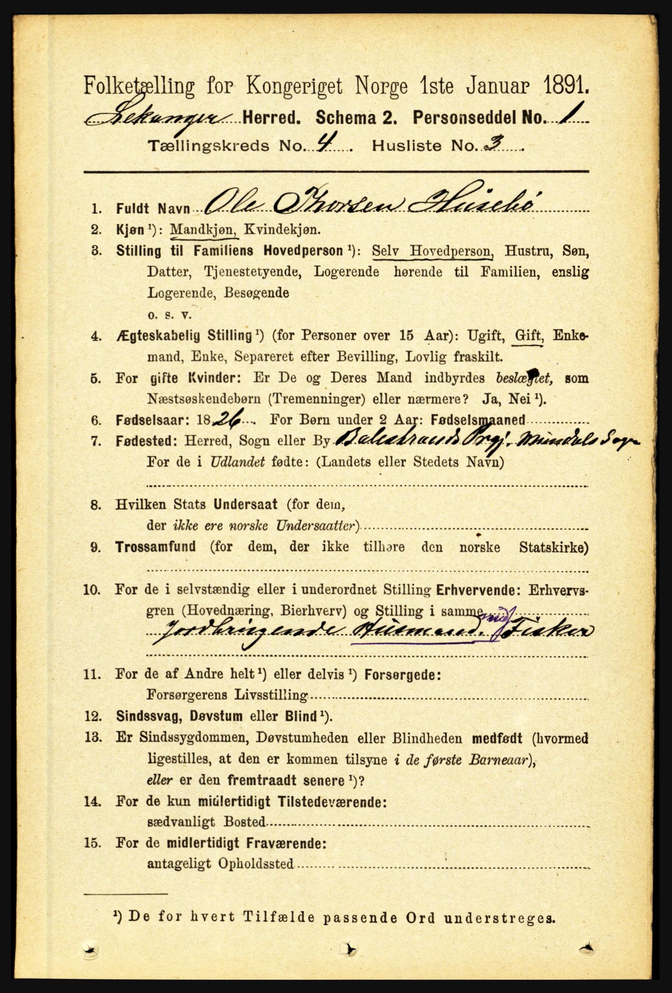 RA, 1891 census for 1419 Leikanger, 1891, p. 576