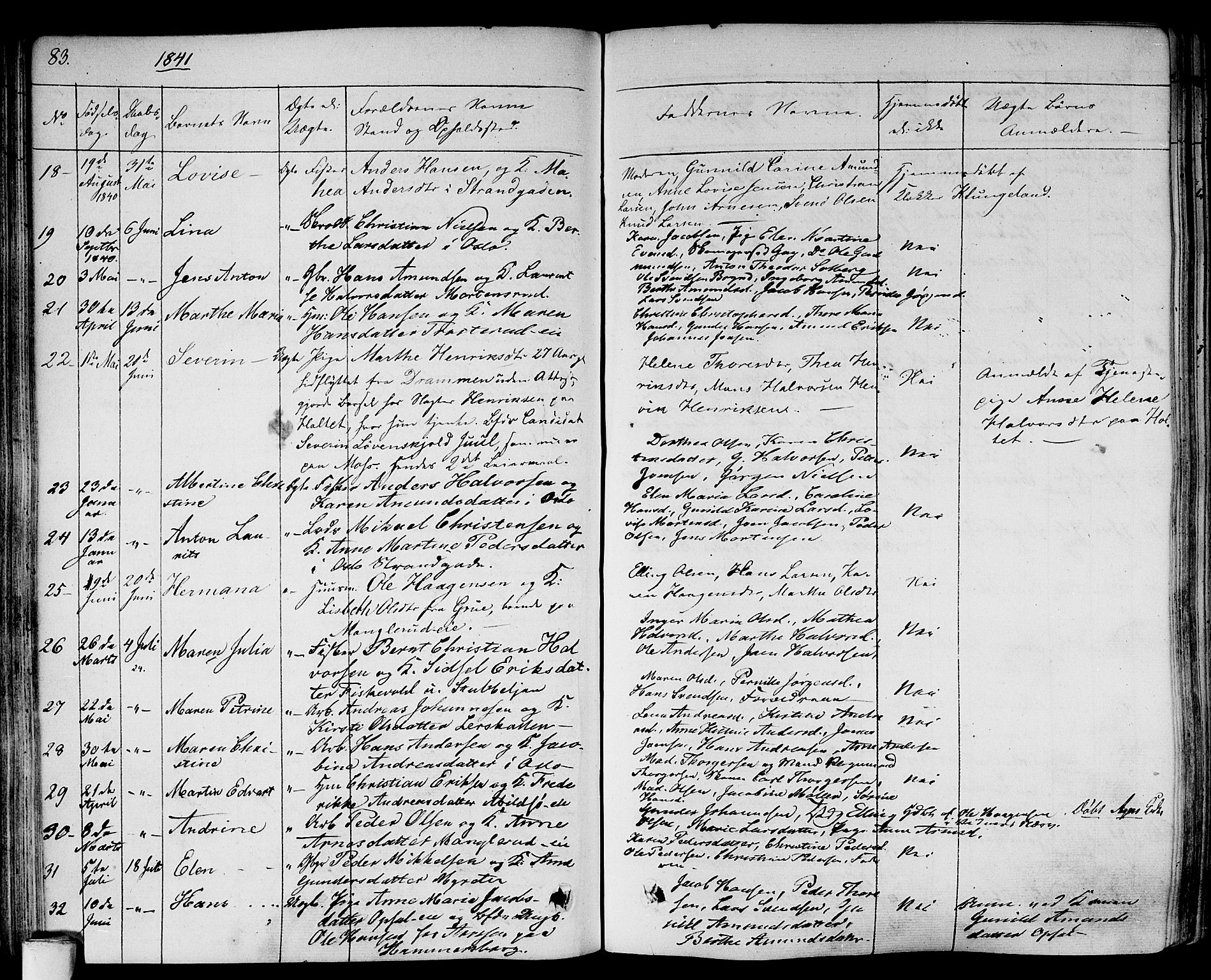 Gamlebyen prestekontor Kirkebøker, SAO/A-10884/F/Fa/L0003: Parish register (official) no. 3, 1829-1849, p. 83