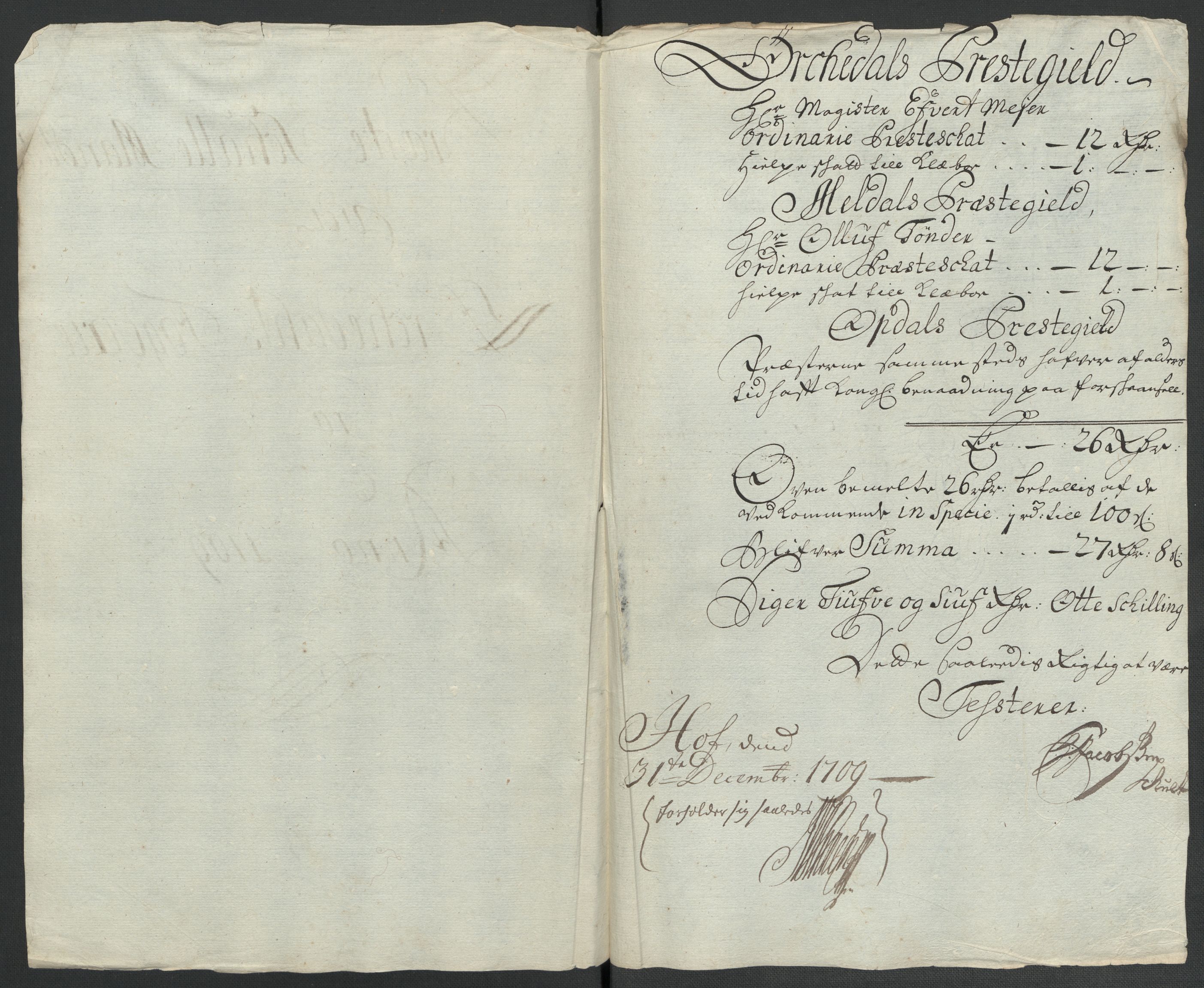 Rentekammeret inntil 1814, Reviderte regnskaper, Fogderegnskap, RA/EA-4092/R60/L3959: Fogderegnskap Orkdal og Gauldal, 1709, p. 120
