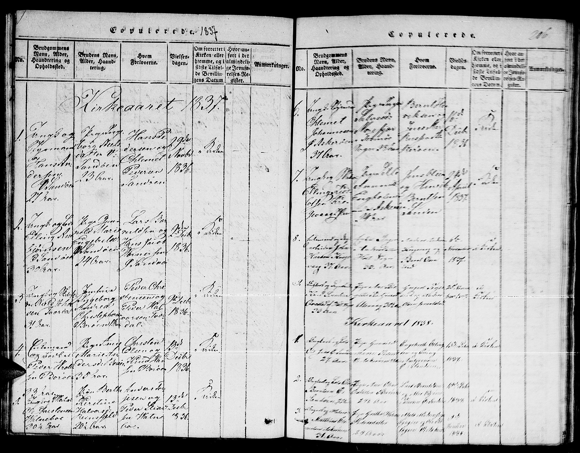 Dypvåg sokneprestkontor, AV/SAK-1111-0007/F/Fb/Fba/L0009: Parish register (copy) no. B 9, 1816-1842, p. 206