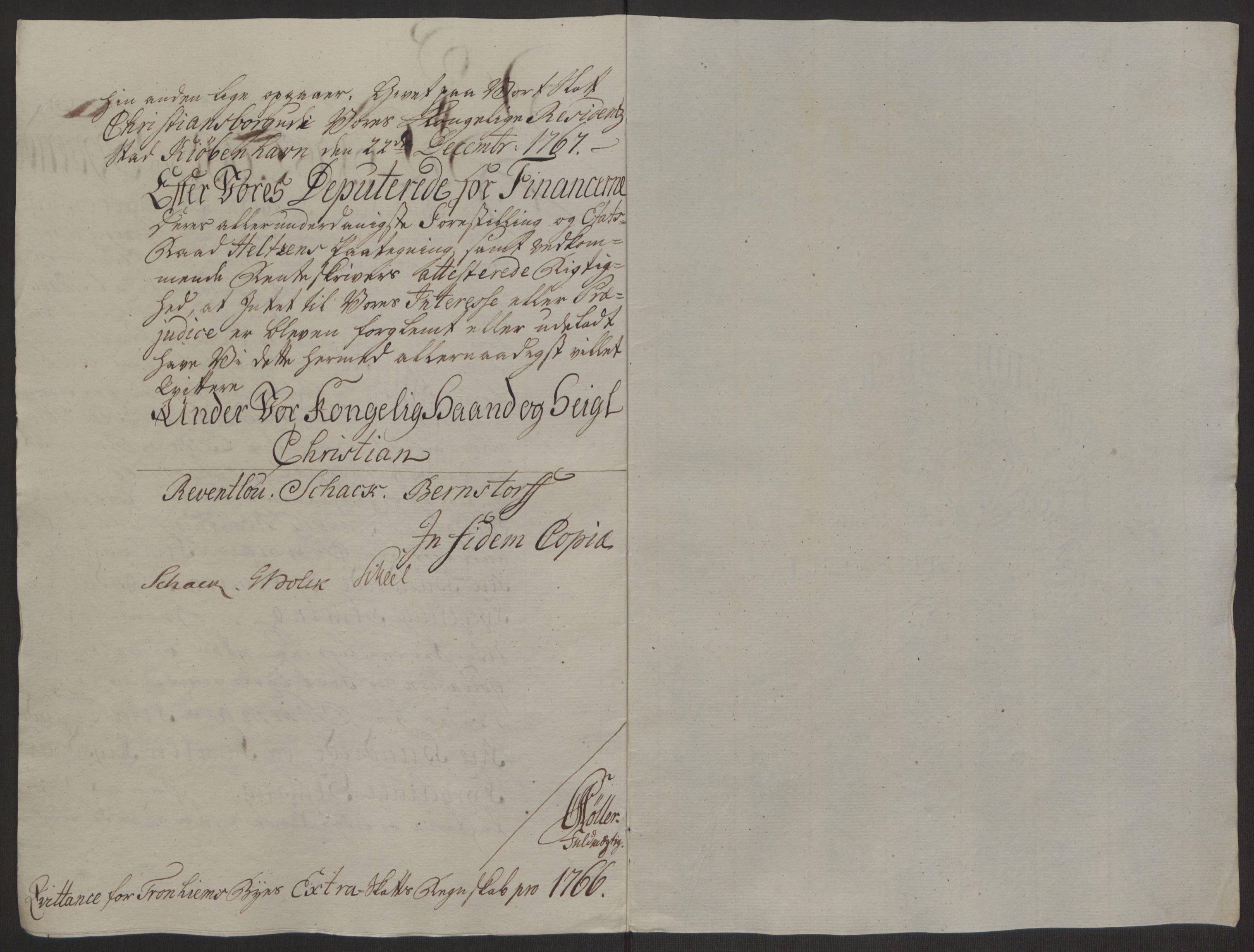 Rentekammeret inntil 1814, Reviderte regnskaper, Byregnskaper, RA/EA-4066/R/Rs/L0516/0001: [S9] Kontribusjonsregnskap / Ekstraskatt, 1762-1767, p. 358